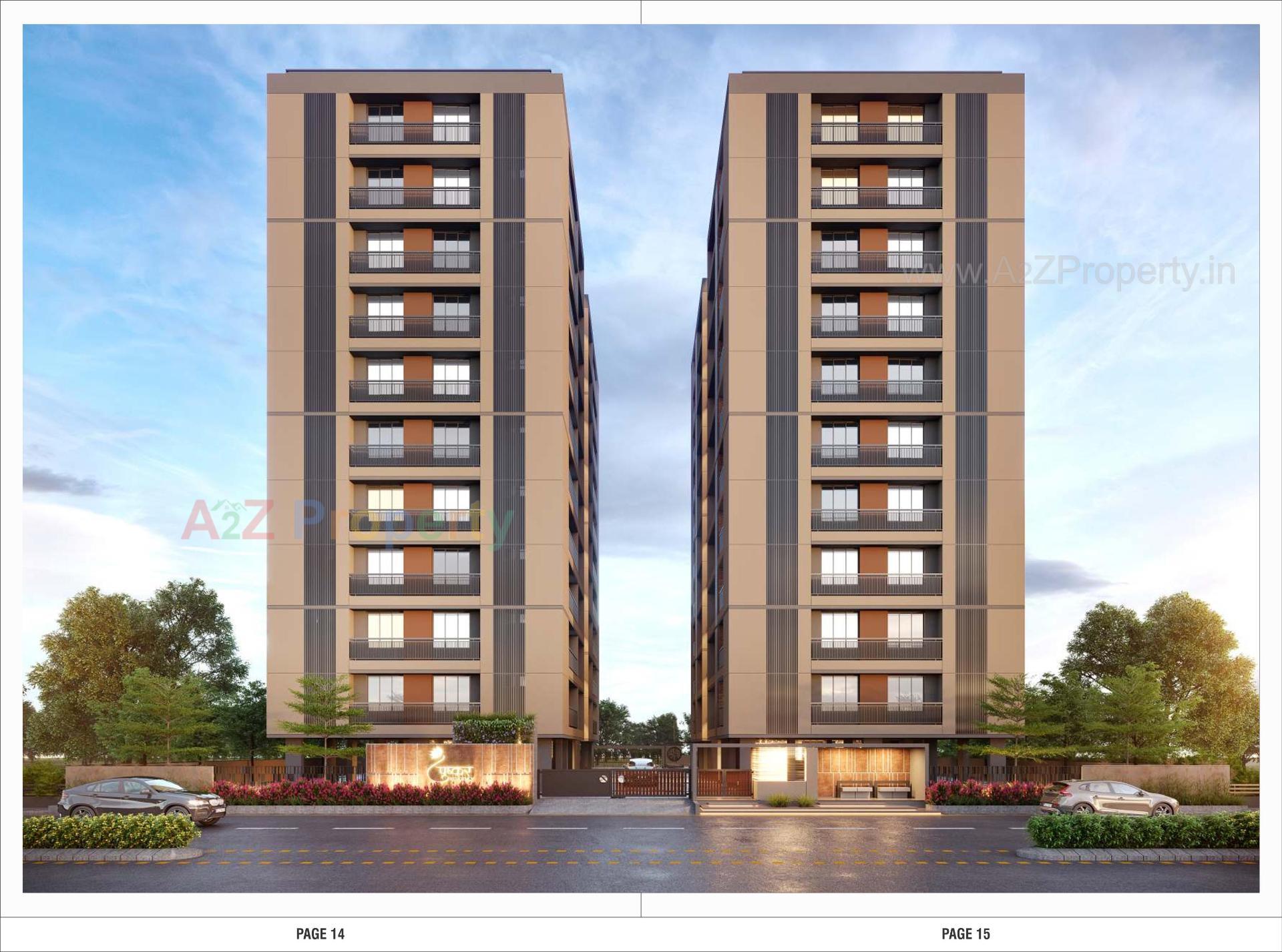 3D Elevation of real estate project Pushkar Residency located at Gandhinagar, Gandhinagar, Gujarat