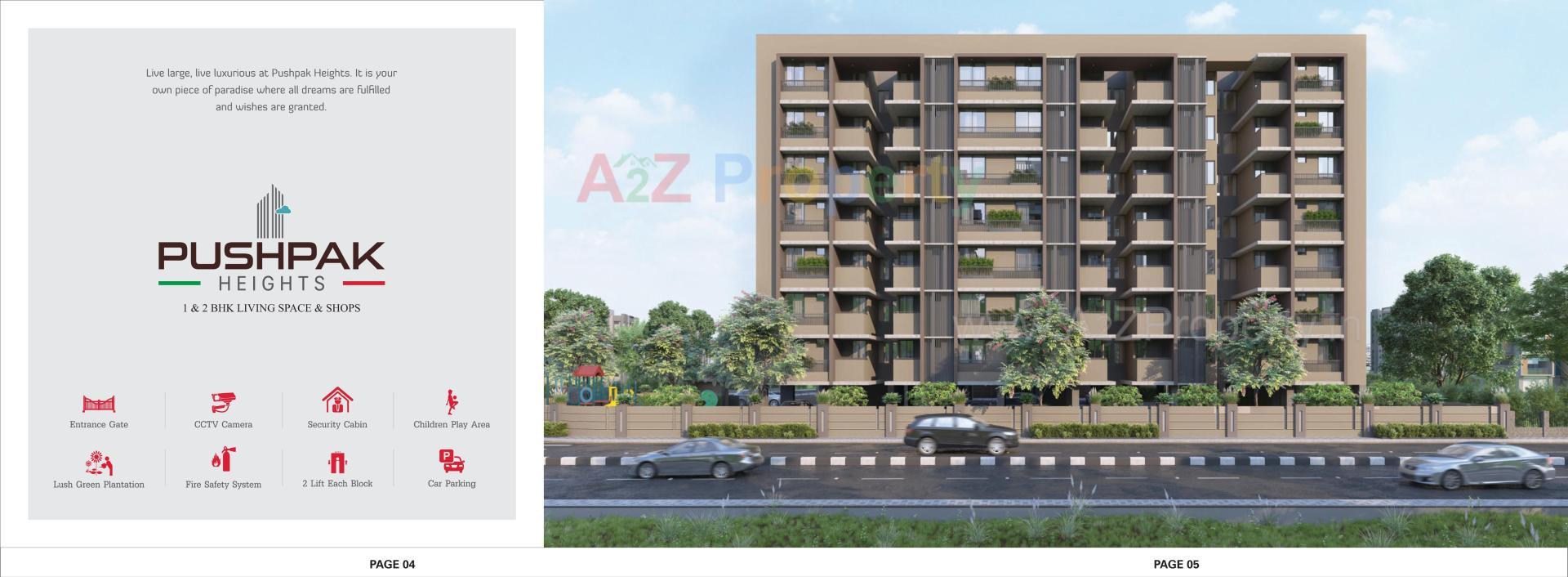 3D Elevation of real estate project Pushpak Heights located at Gandhinagar, Gandhinagar, Gujarat