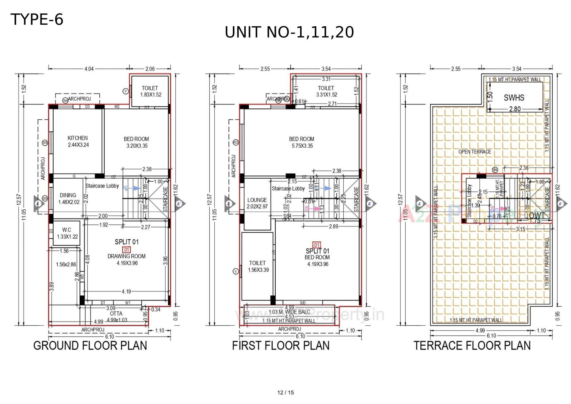 Layout of real estate project Pushpak Villa located at Kalol, Gandhinagar, Gujarat