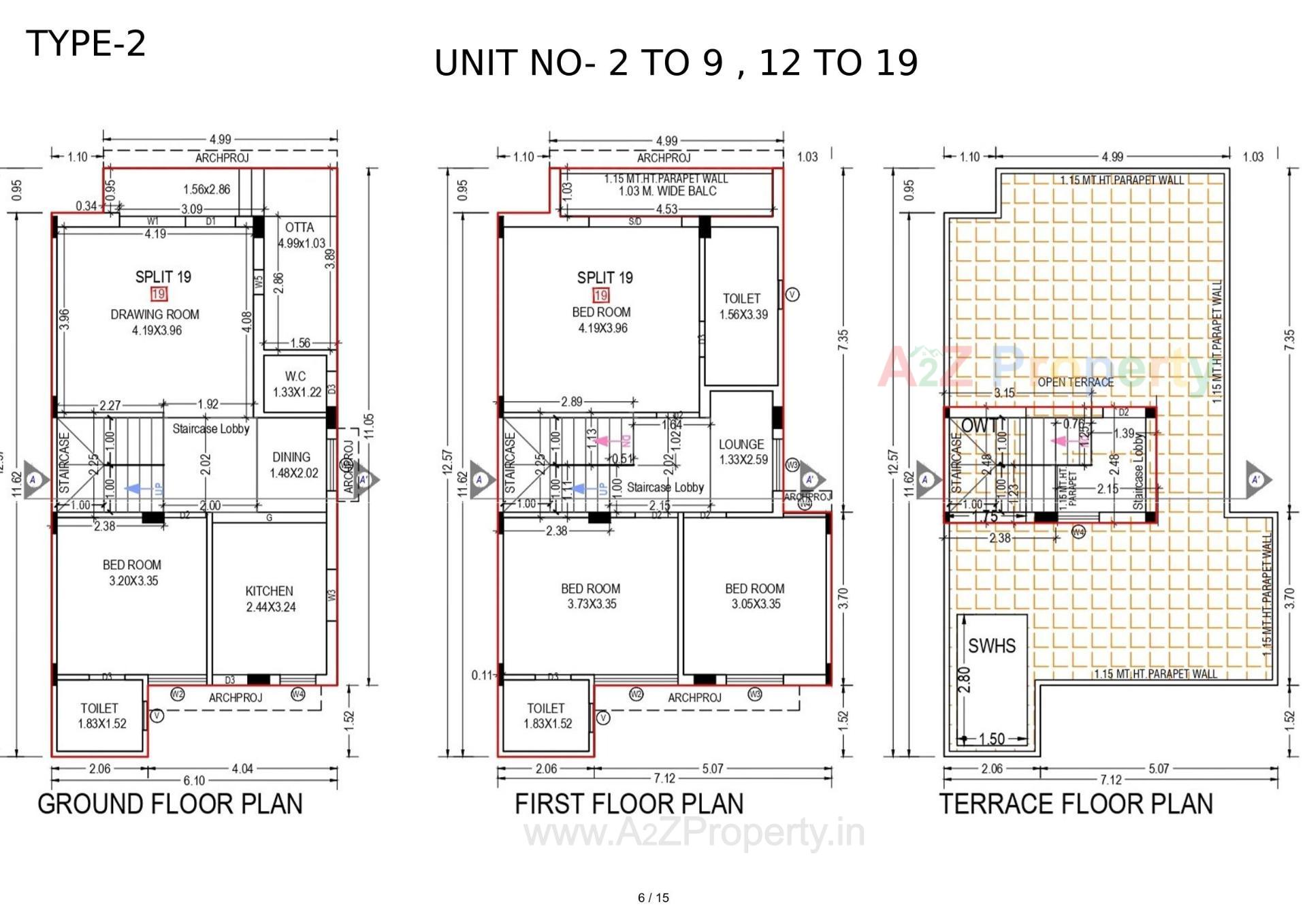 Layout of real estate project Pushpak Villa located at Kalol, Gandhinagar, Gujarat