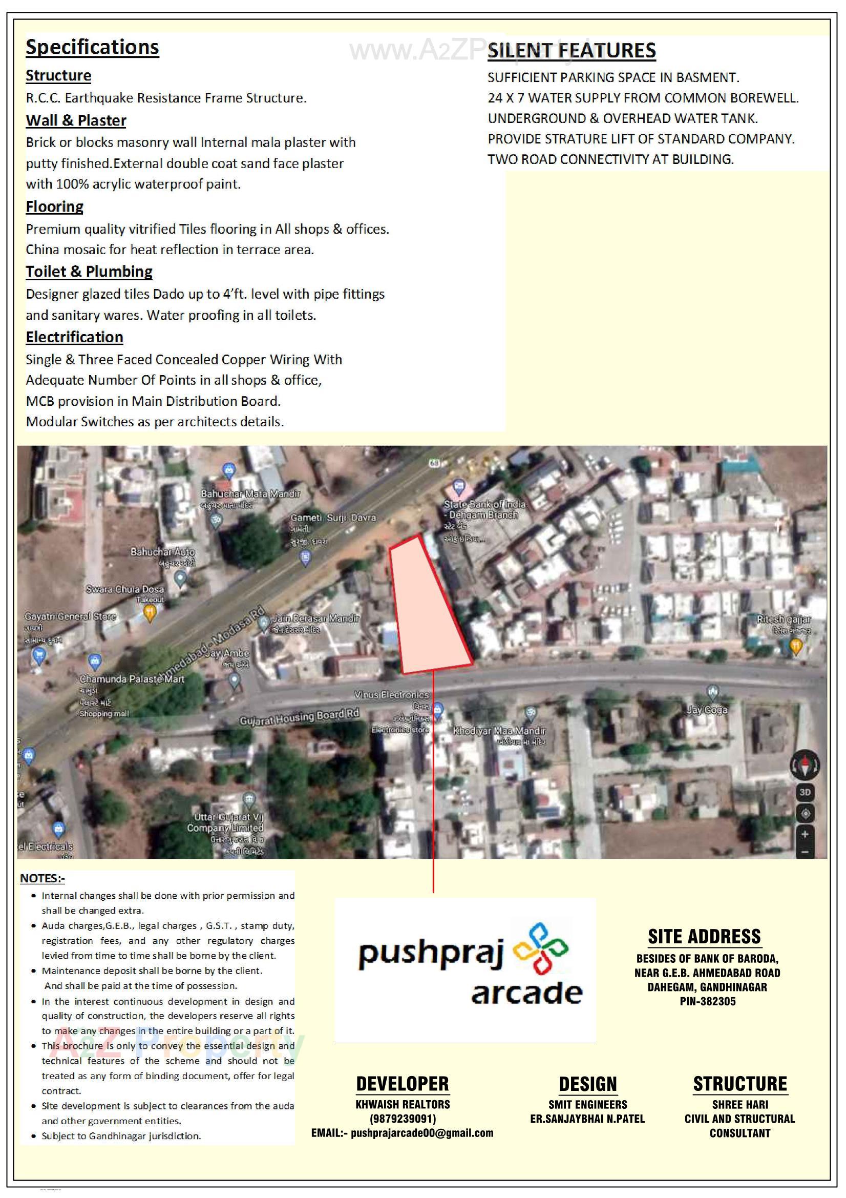  of real estate project Pushpraj Arcade located at Dehgam, Gandhinagar, Gujarat