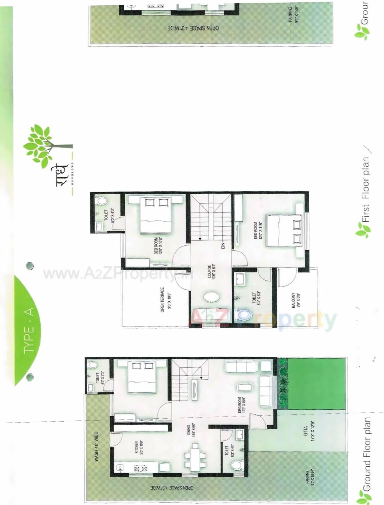 Layout of real estate project Radhe Bungalows located at Kalol, Gandhinagar, Gujarat