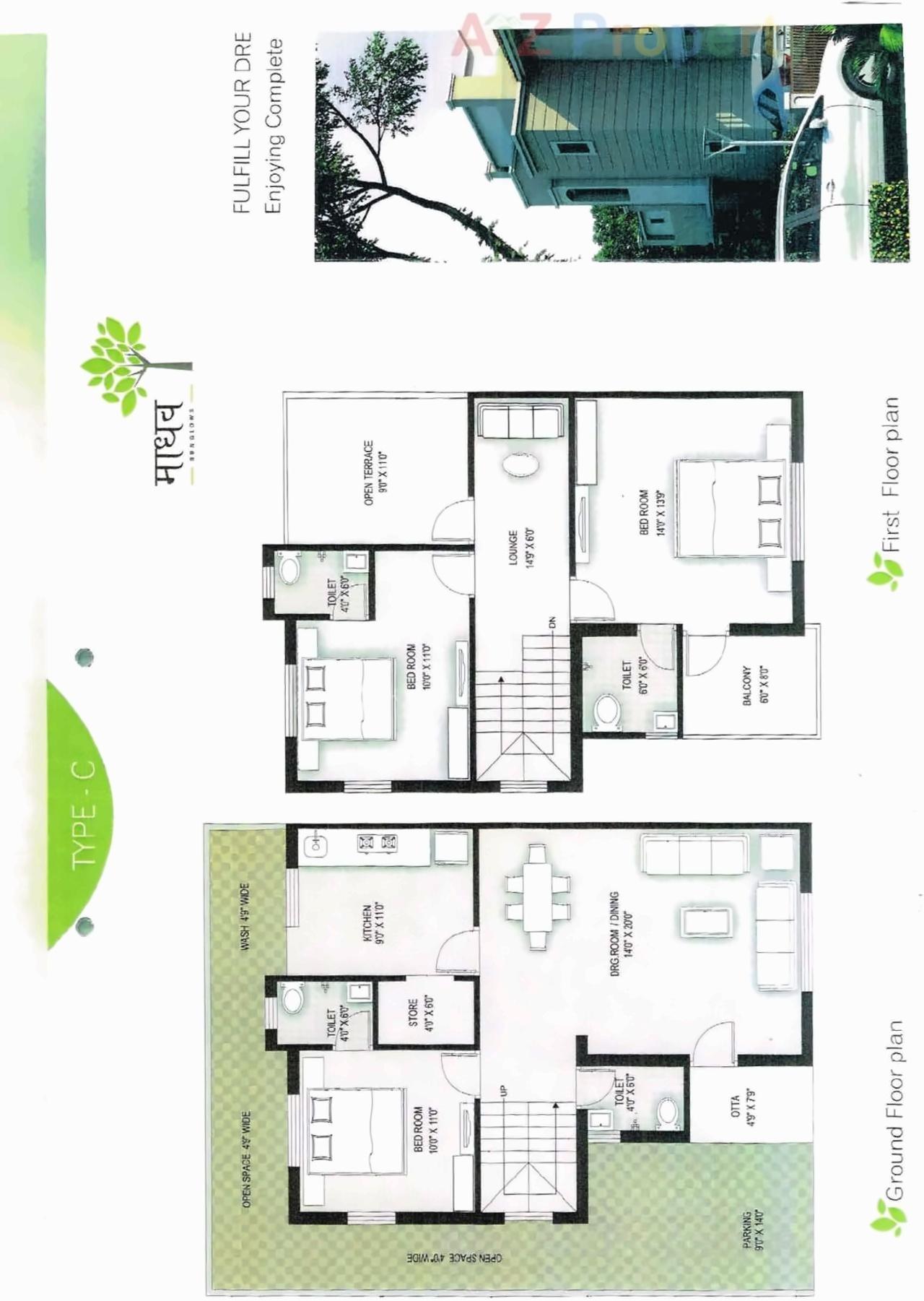 Layout of real estate project Radhe Bungalows located at Kalol, Gandhinagar, Gujarat