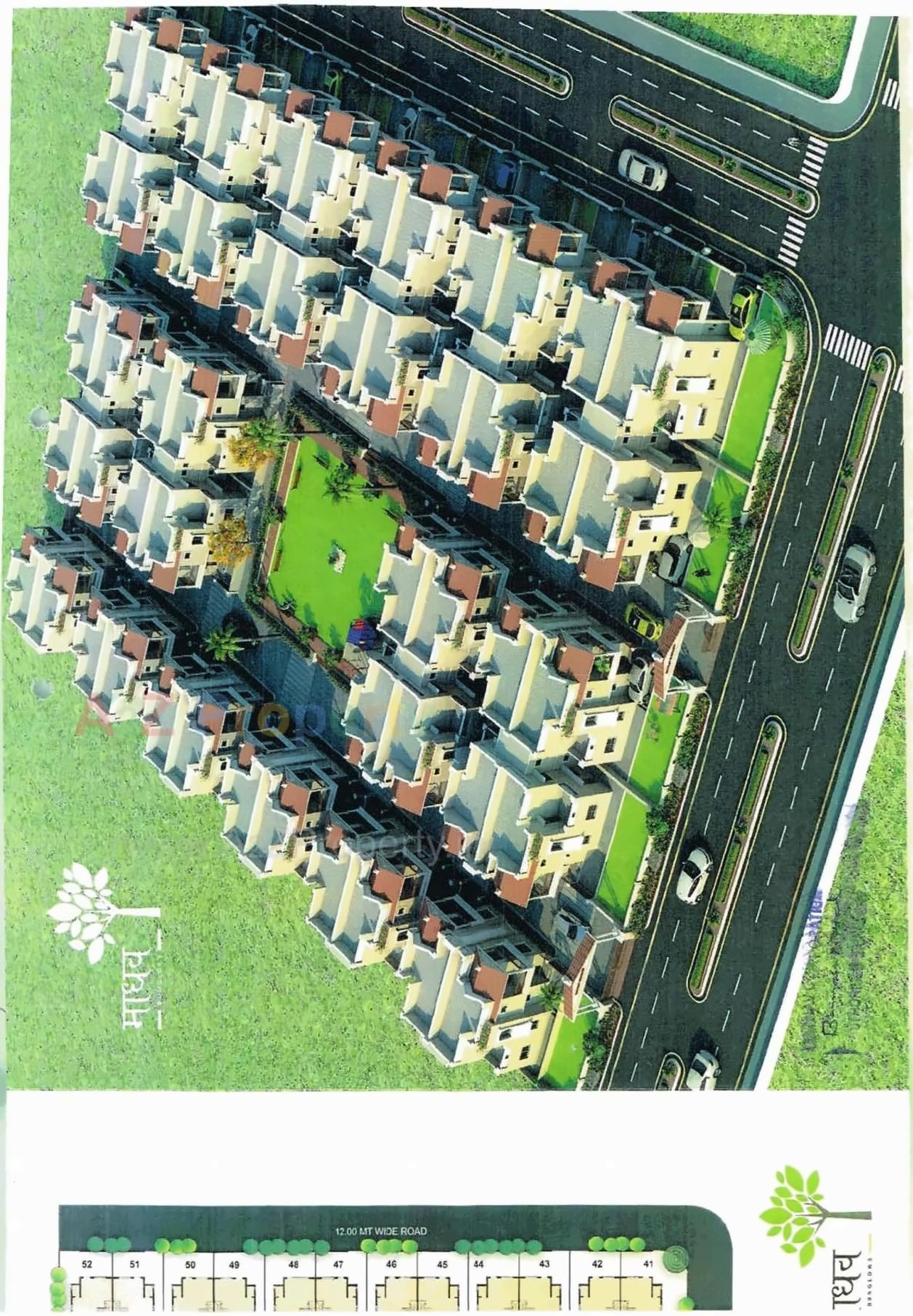 Layout of real estate project Radhe Bungalows located at Kalol, Gandhinagar, Gujarat