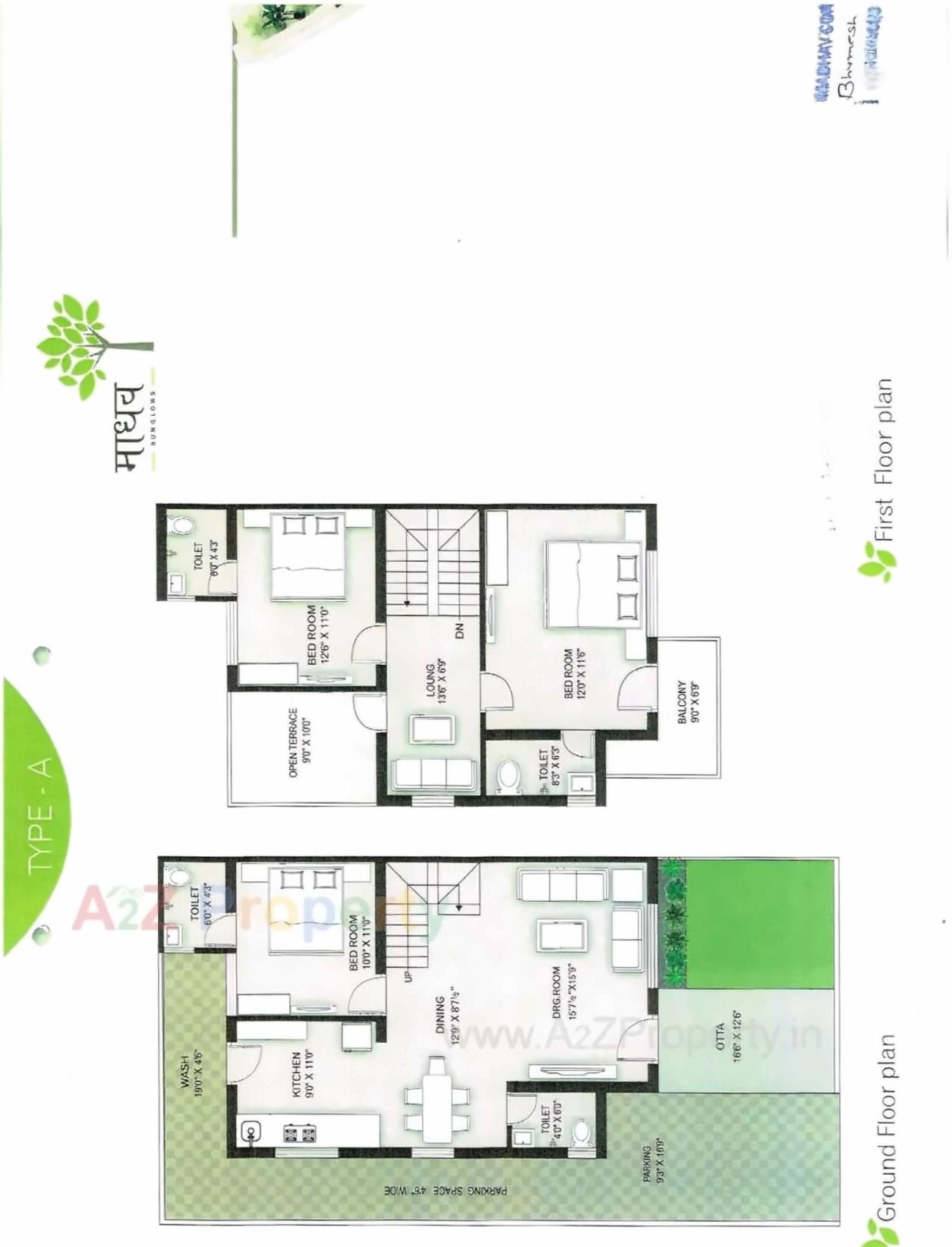 Layout of real estate project Radhe Bungalows located at Kalol, Gandhinagar, Gujarat