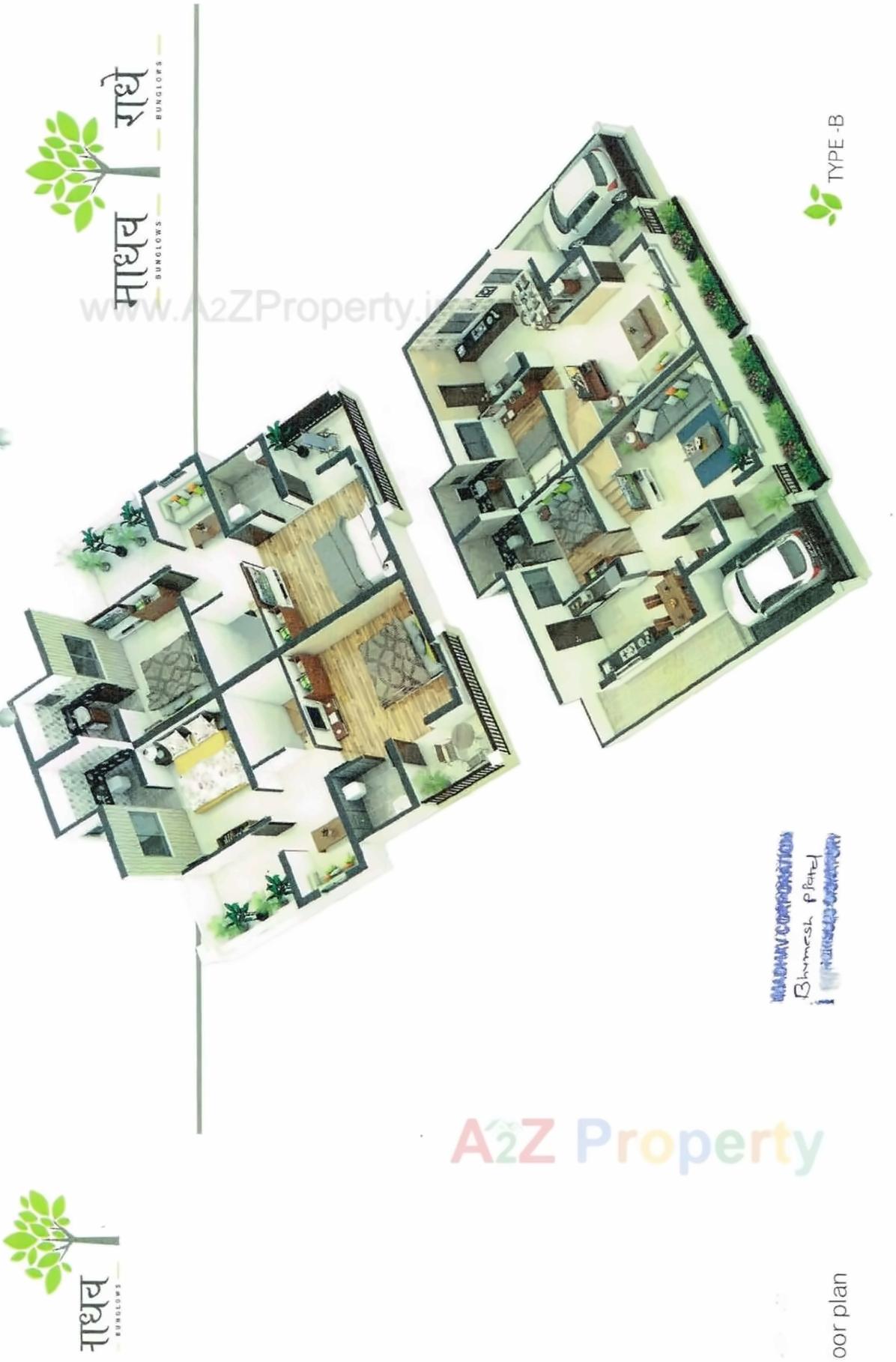 Layout of real estate project Radhe Bungalows located at Kalol, Gandhinagar, Gujarat