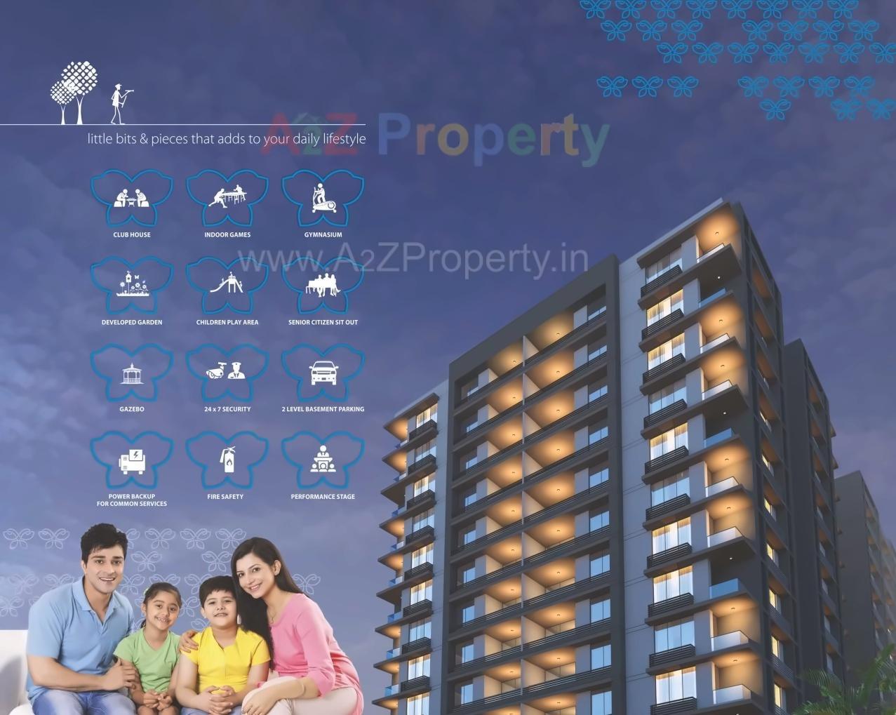 3D Elevation of real estate project Radhe Heights located at Bhat, Gandhinagar, Gujarat