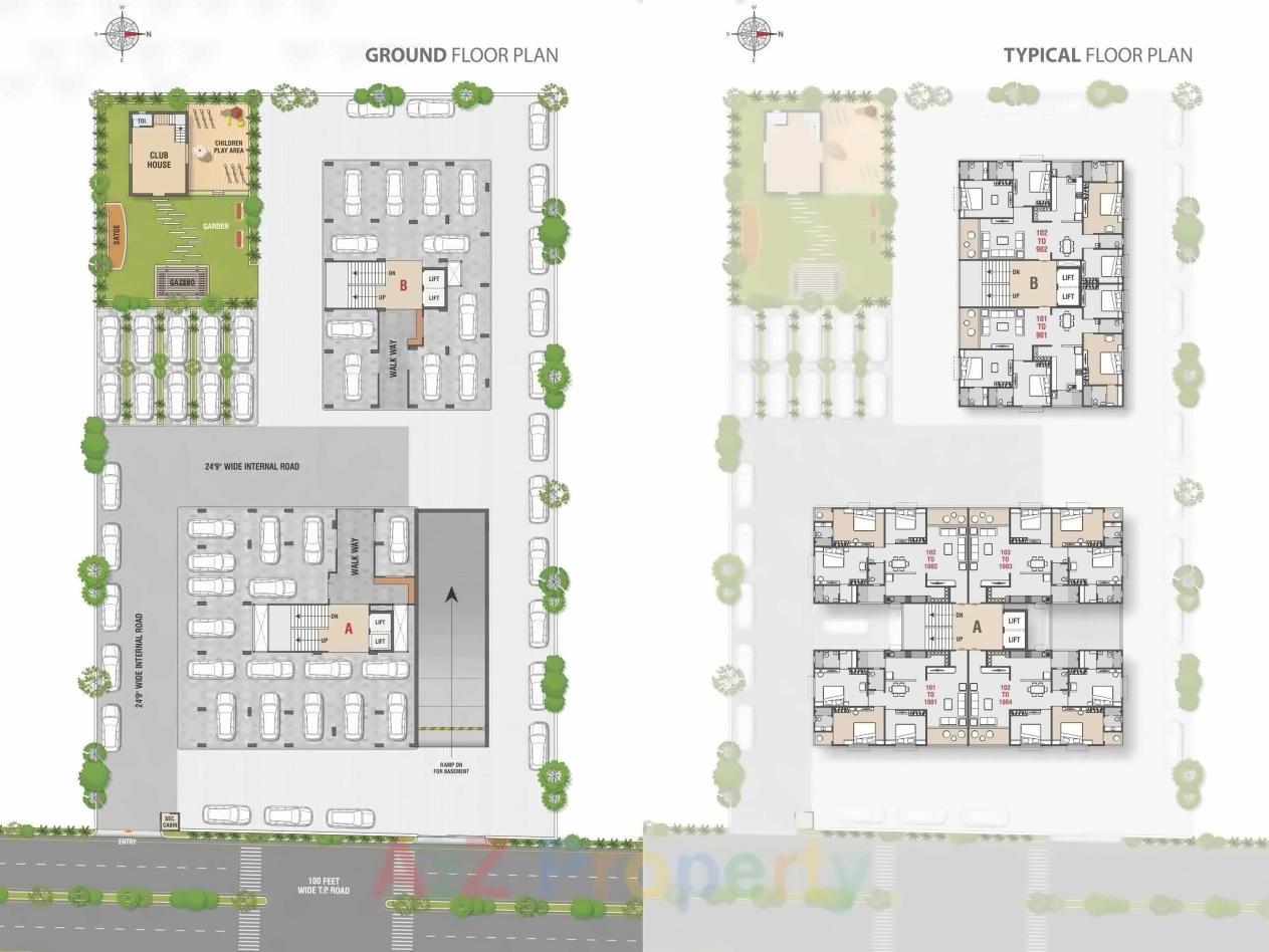 Layout of real estate project Radhe Heights located at Bhat, Gandhinagar, Gujarat