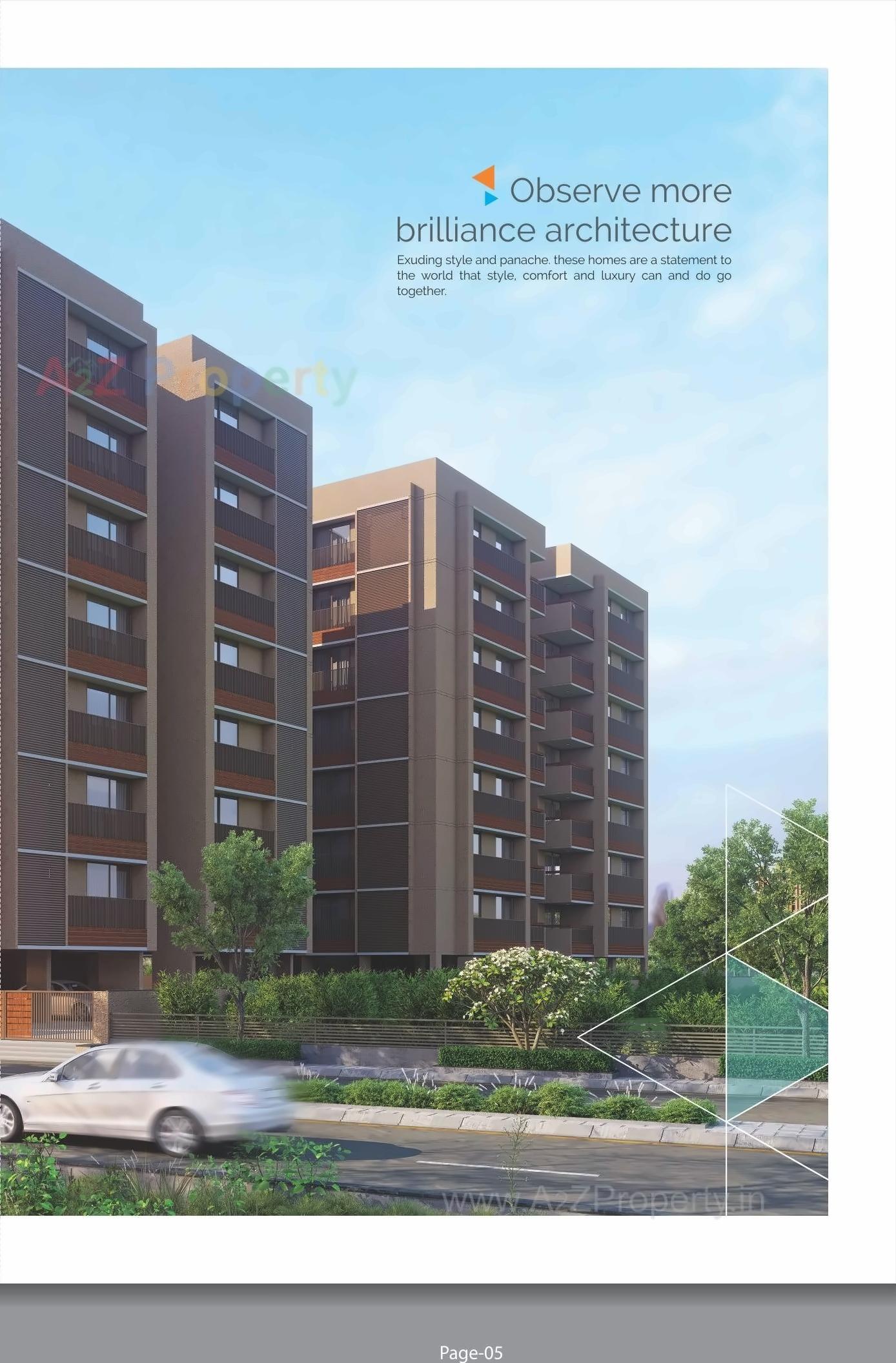 3D Elevation of real estate project Radhe Helios located at Kudasan, Gandhinagar, Gujarat