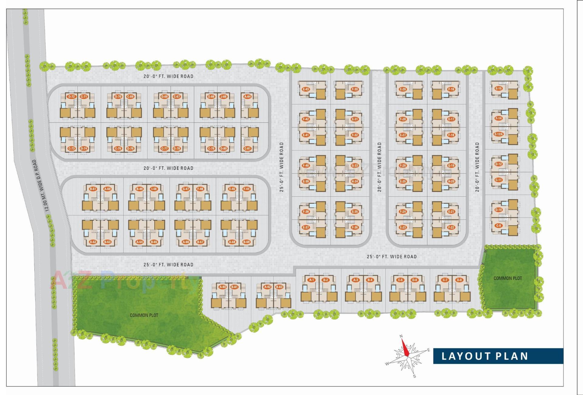 Layout of real estate project Radhe Homes located at Mansa, Gandhinagar, Gujarat