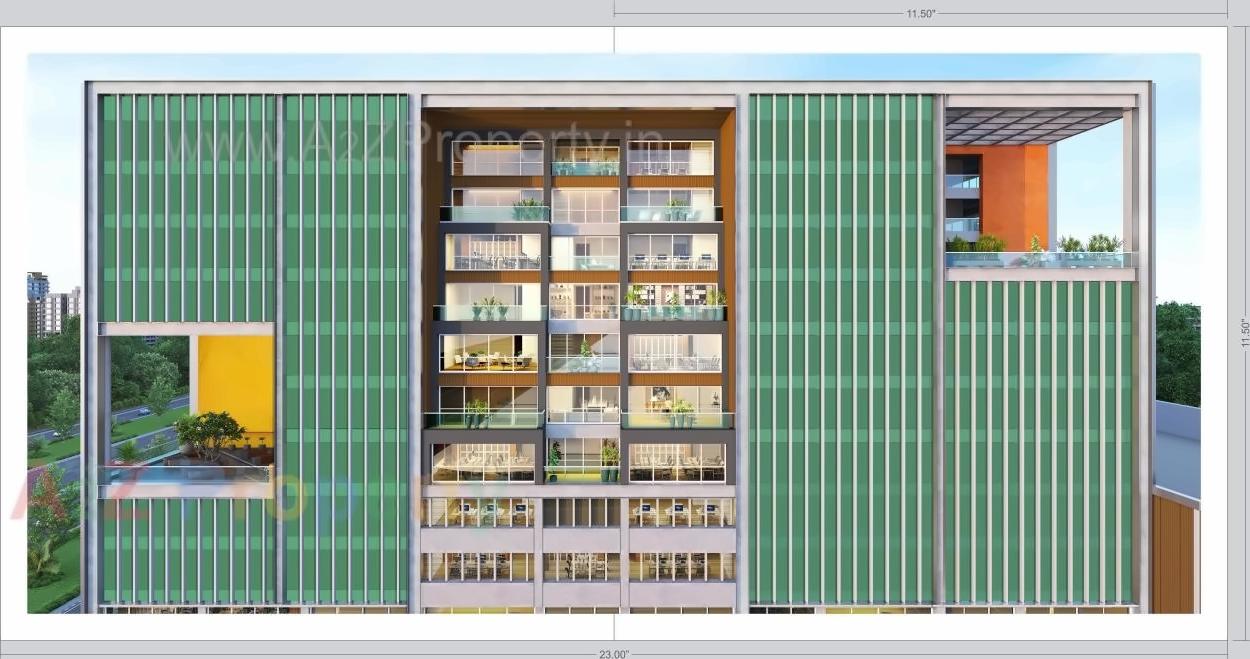 3D Elevation of real estate project Radhe Infinity located at Kudasan, Gandhinagar, Gujarat