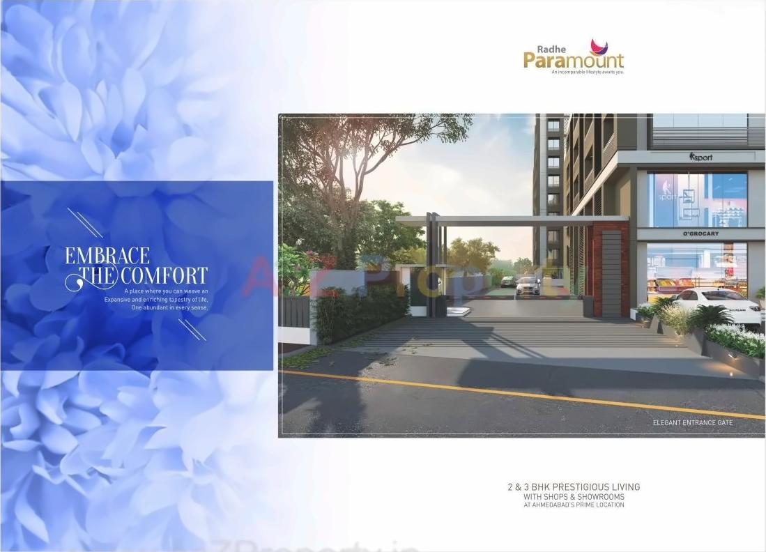 3D Elevation of real estate project Radhe Paramount located at Nana-chiloda, Gandhinagar, Gujarat