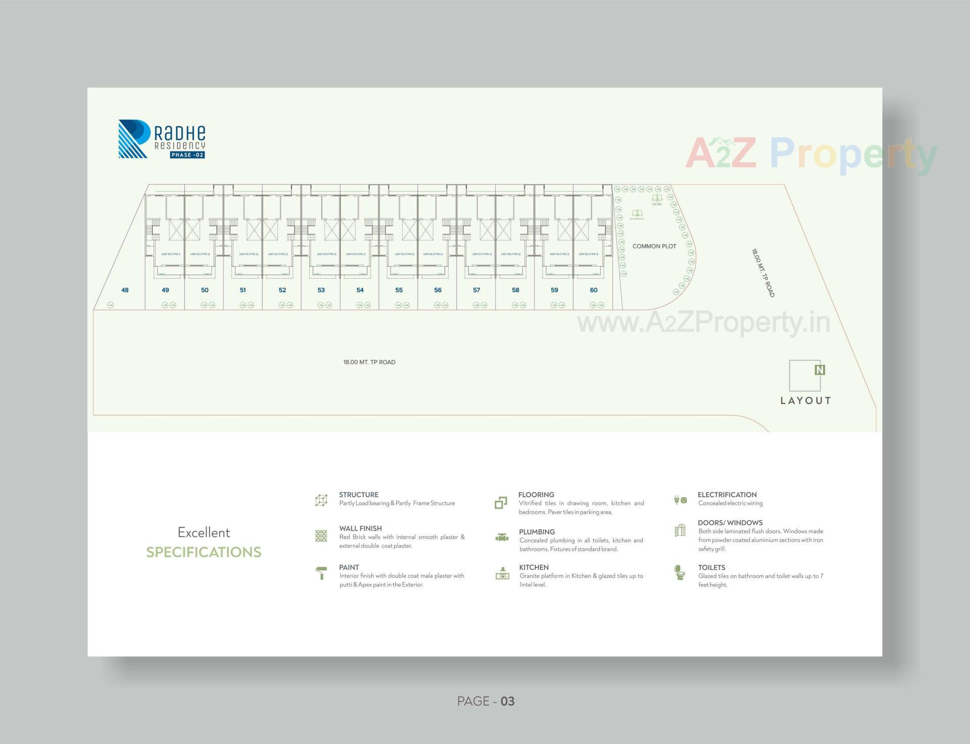 Layout of real estate project Radhe Residency located at Shiholi-moti, Gandhinagar, Gujarat