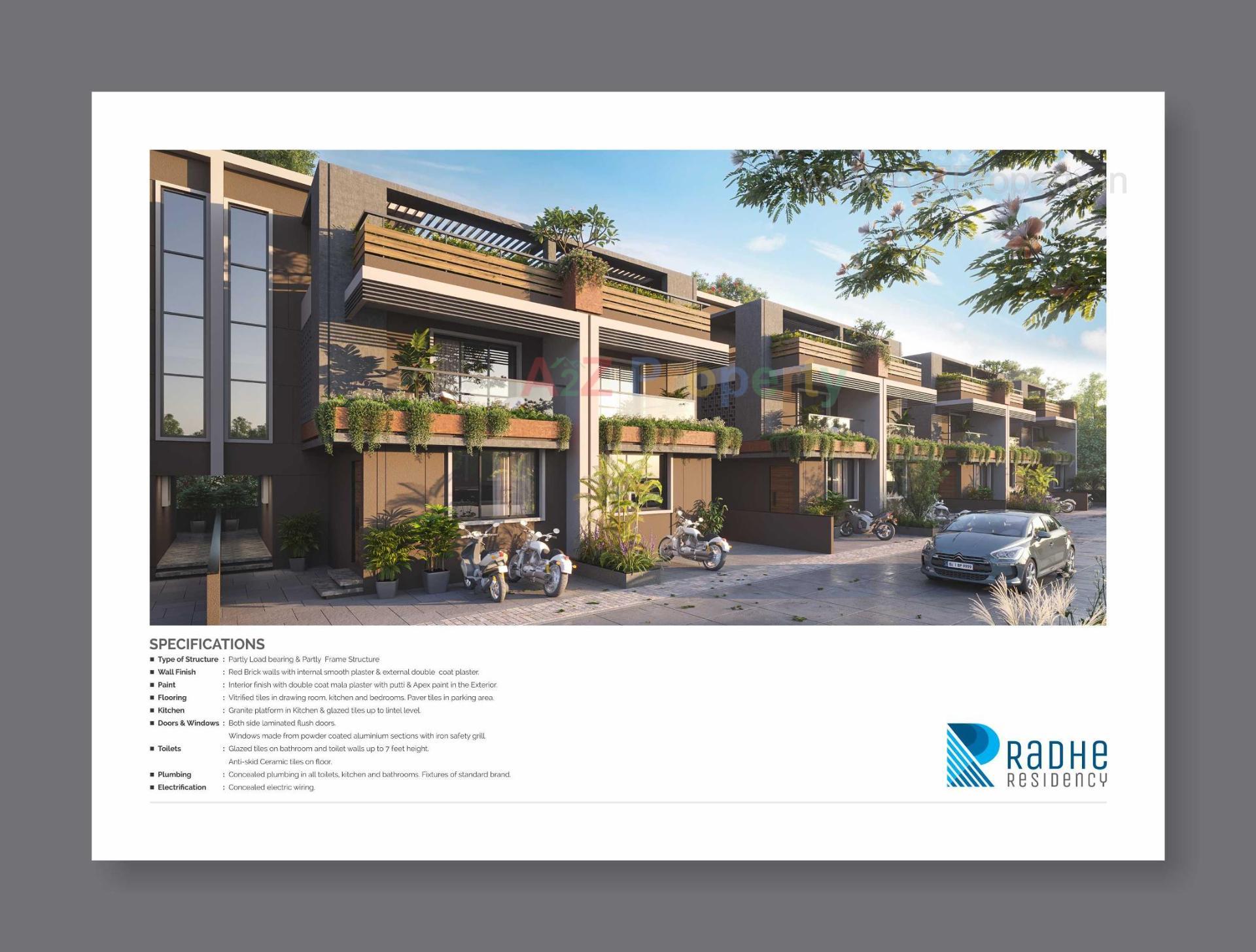 3D Elevation of real estate project Radhe Residency located at Shiholi-moti, Gandhinagar, Gujarat