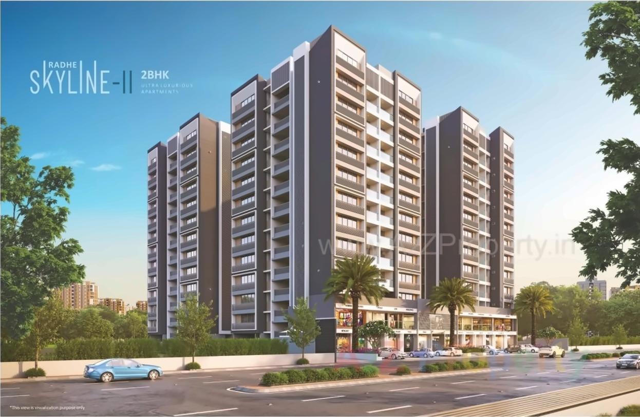 3D Elevation of real estate project Radhe Skyline located at Chiloda, Gandhinagar, Gujarat