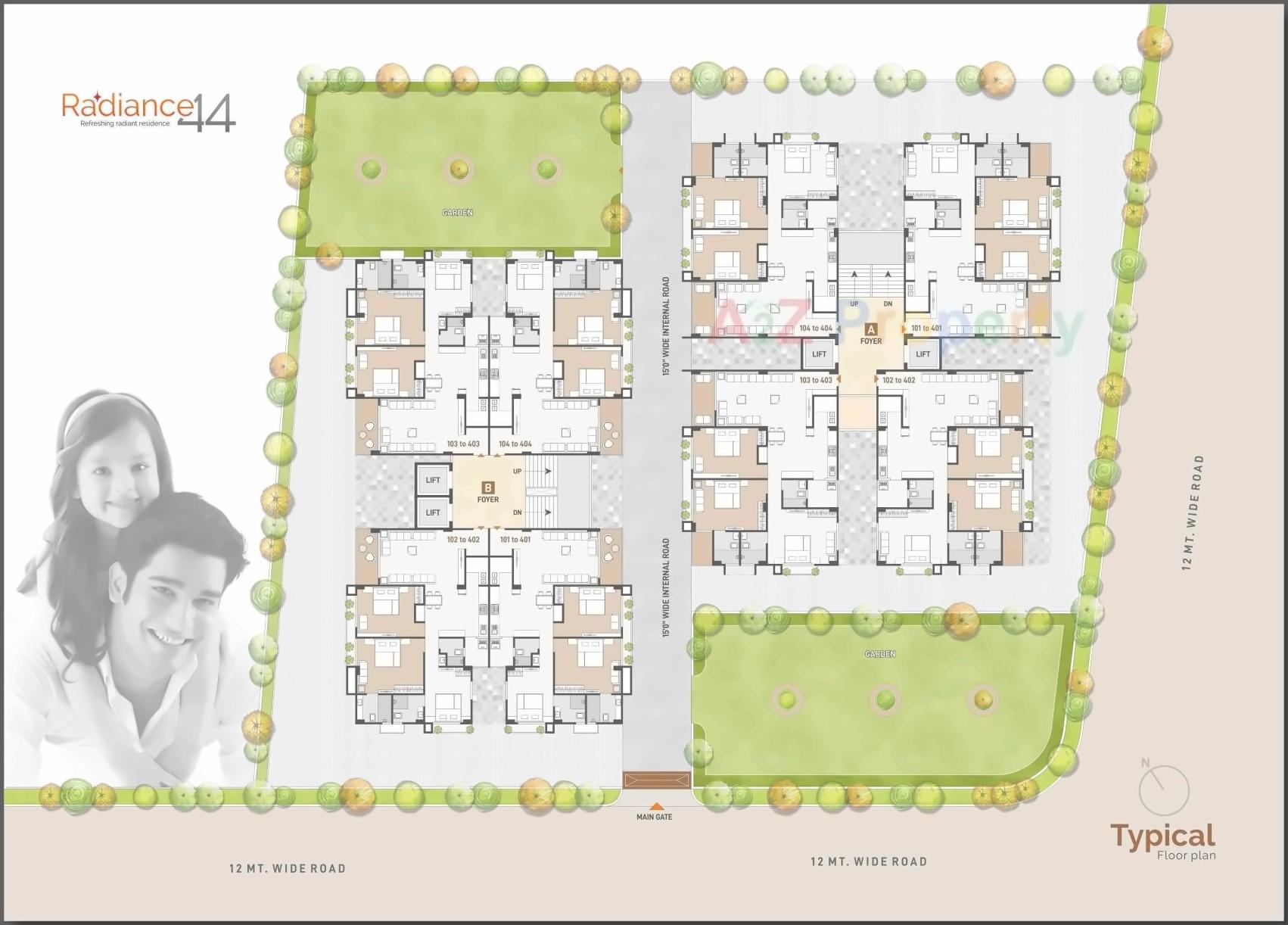 Layout of real estate project Radiance located at Raisan, Gandhinagar, Gujarat