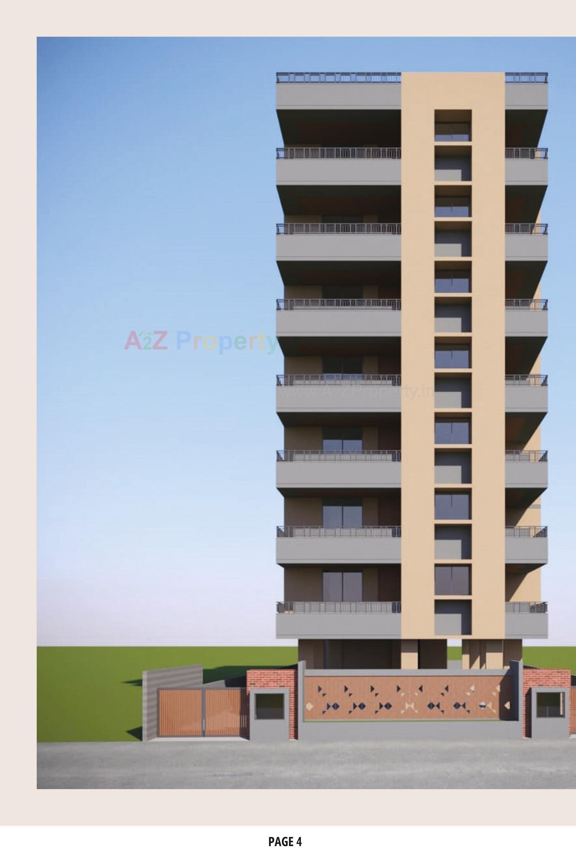 3D Elevation of real estate project Raghav Residency located at Dahegam, Gandhinagar, Gujarat