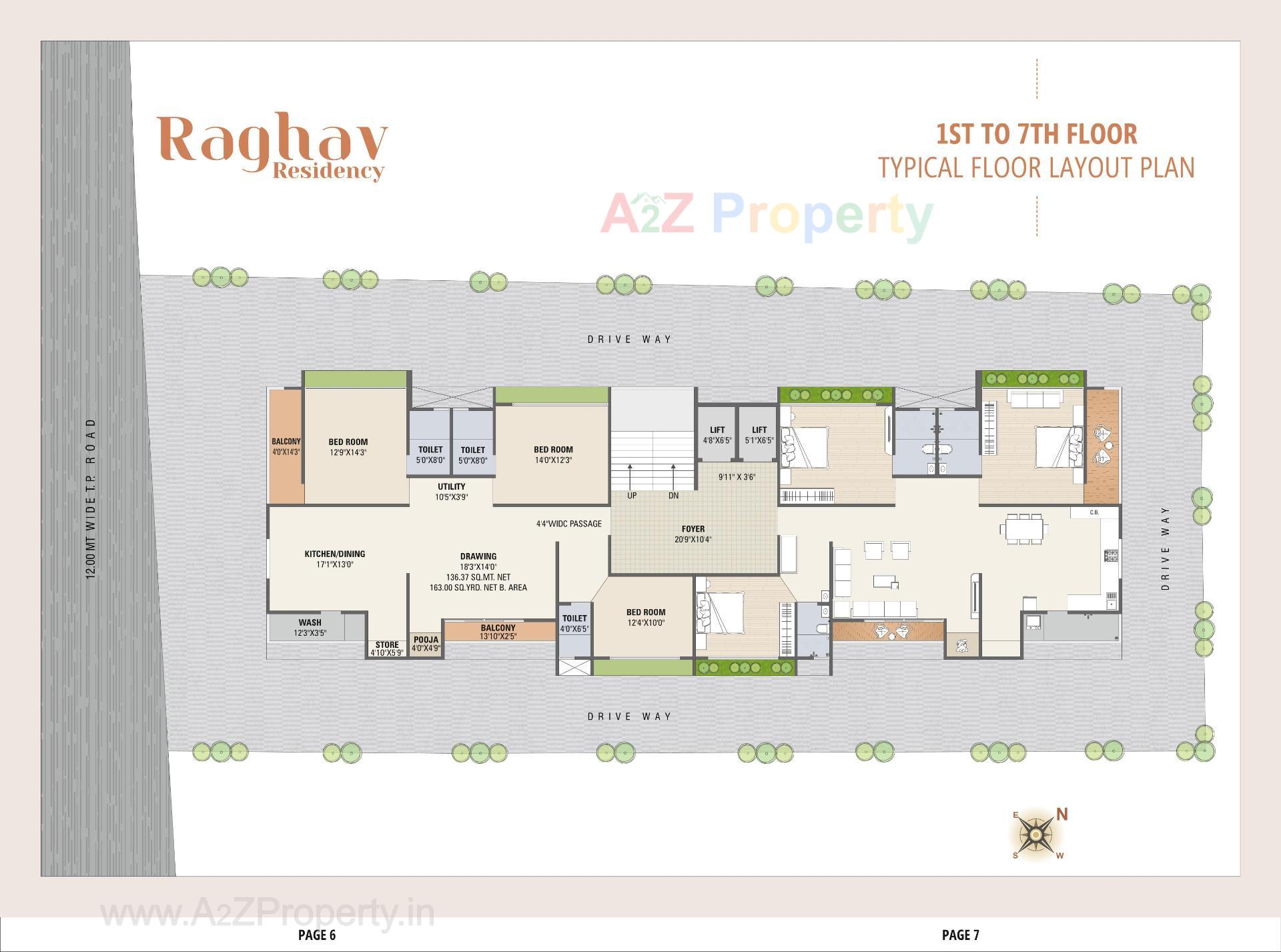 Layout of real estate project Raghav Residency located at Dahegam, Gandhinagar, Gujarat
