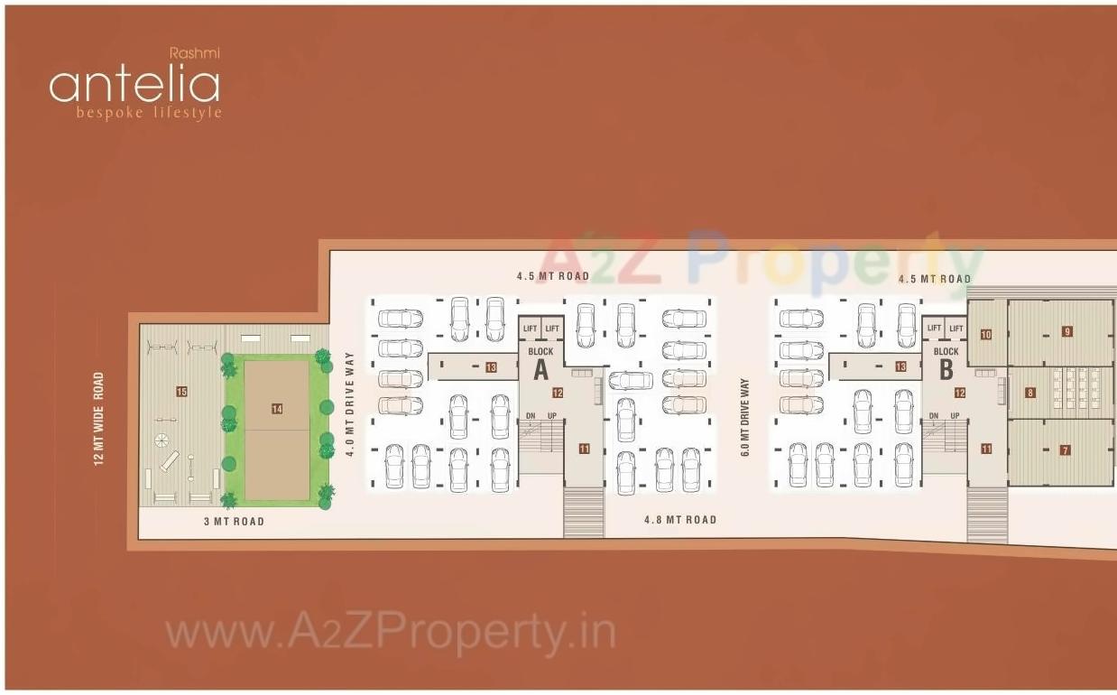 Layout of real estate project Rashmi Antelia located at Chiloda, Gandhinagar, Gujarat