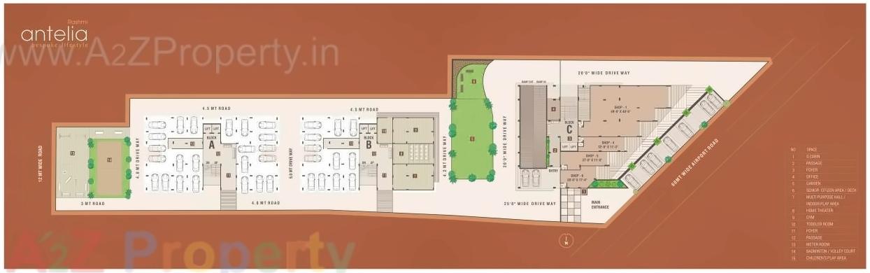 Layout of real estate project Rashmi Antelia located at Chiloda, Gandhinagar, Gujarat