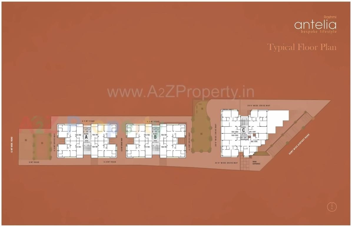 Layout of real estate project Rashmi Antelia located at Chiloda, Gandhinagar, Gujarat