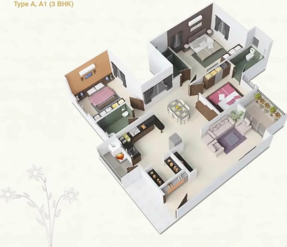 Layout of real estate project Reflections located at Khoraj, Gandhinagar, Gujarat