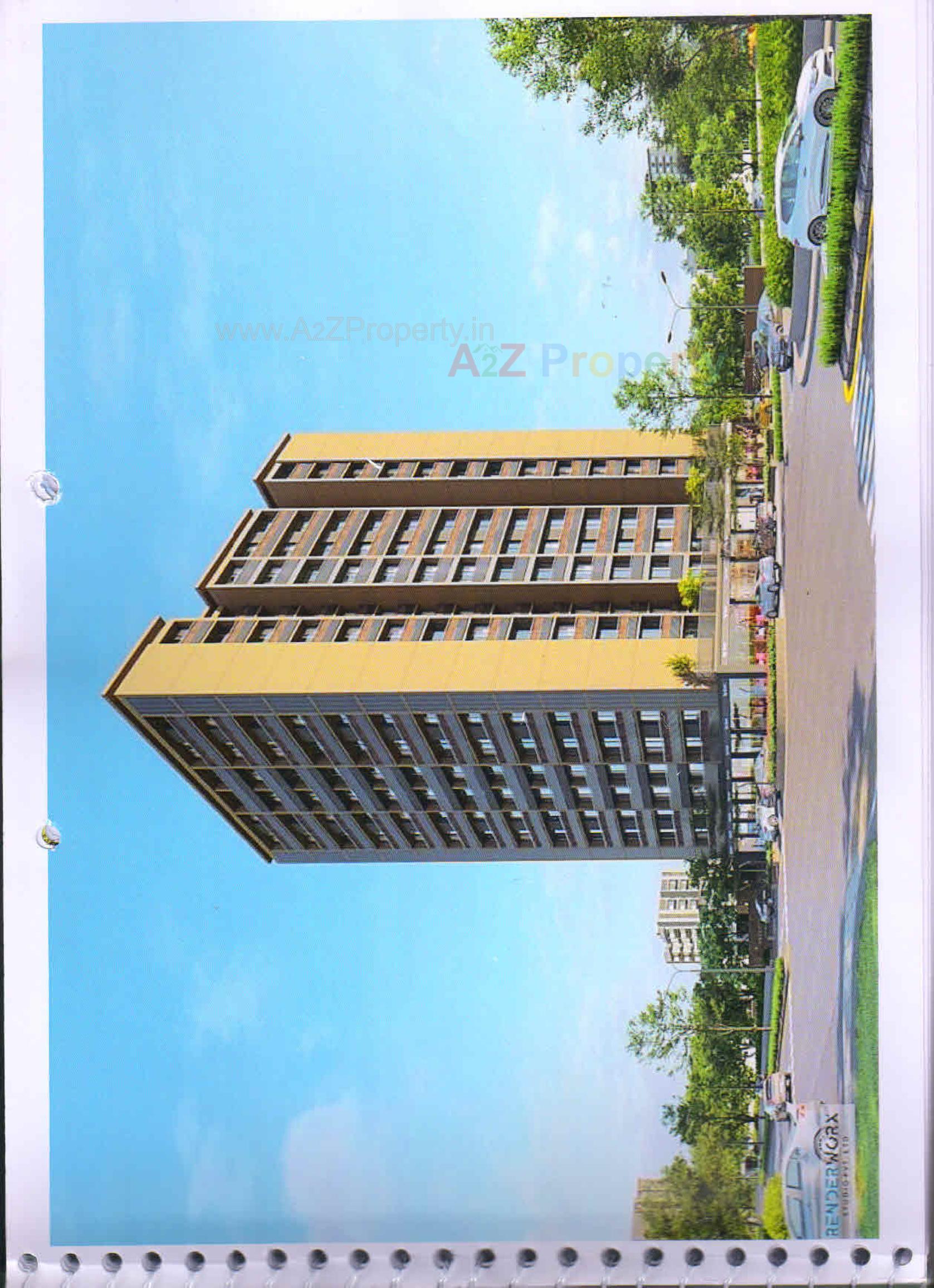 3D Elevation of real estate project Rhythm Heights located at Gandhinagar, Gandhinagar, Gujarat