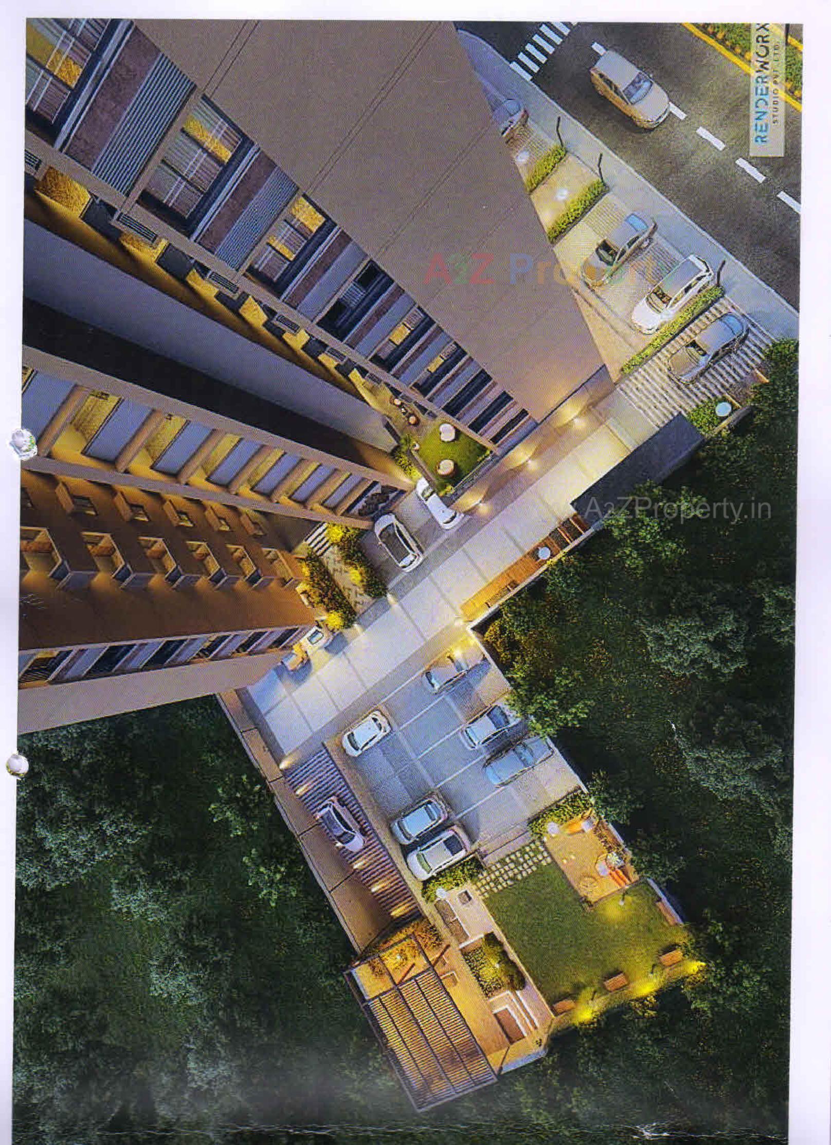 3D Elevation of real estate project Rhythm Heights located at Gandhinagar, Gandhinagar, Gujarat