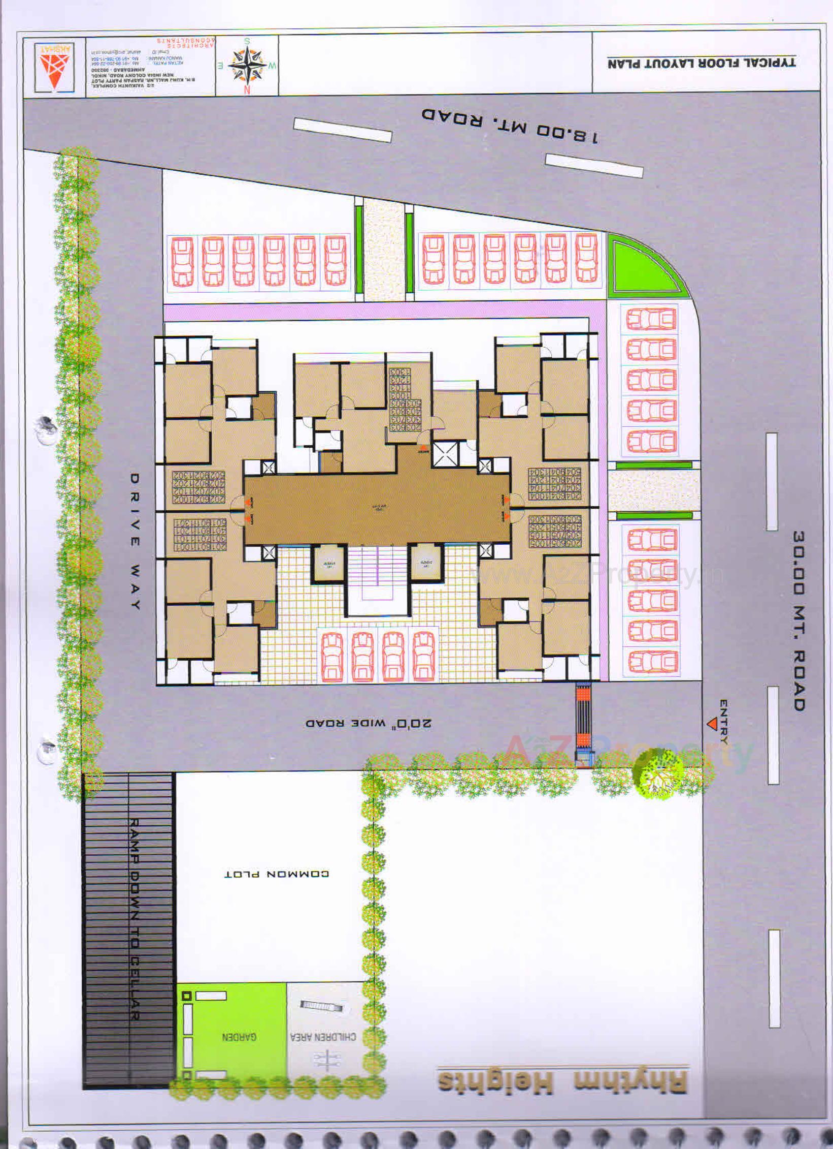 Layout of real estate project Rhythm Heights located at Gandhinagar, Gandhinagar, Gujarat