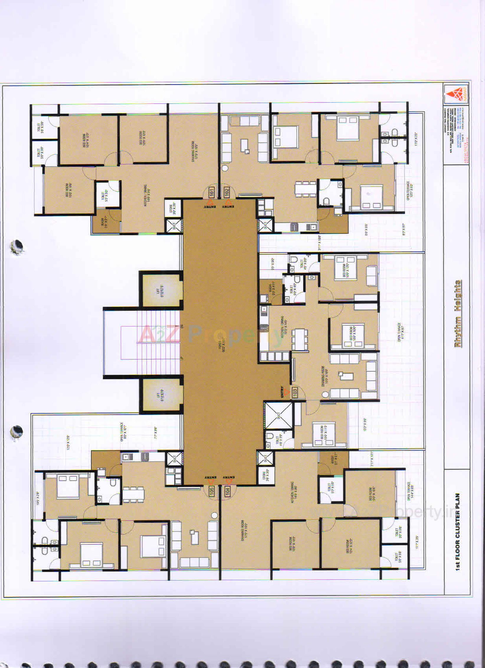 Layout of real estate project Rhythm Heights located at Gandhinagar, Gandhinagar, Gujarat