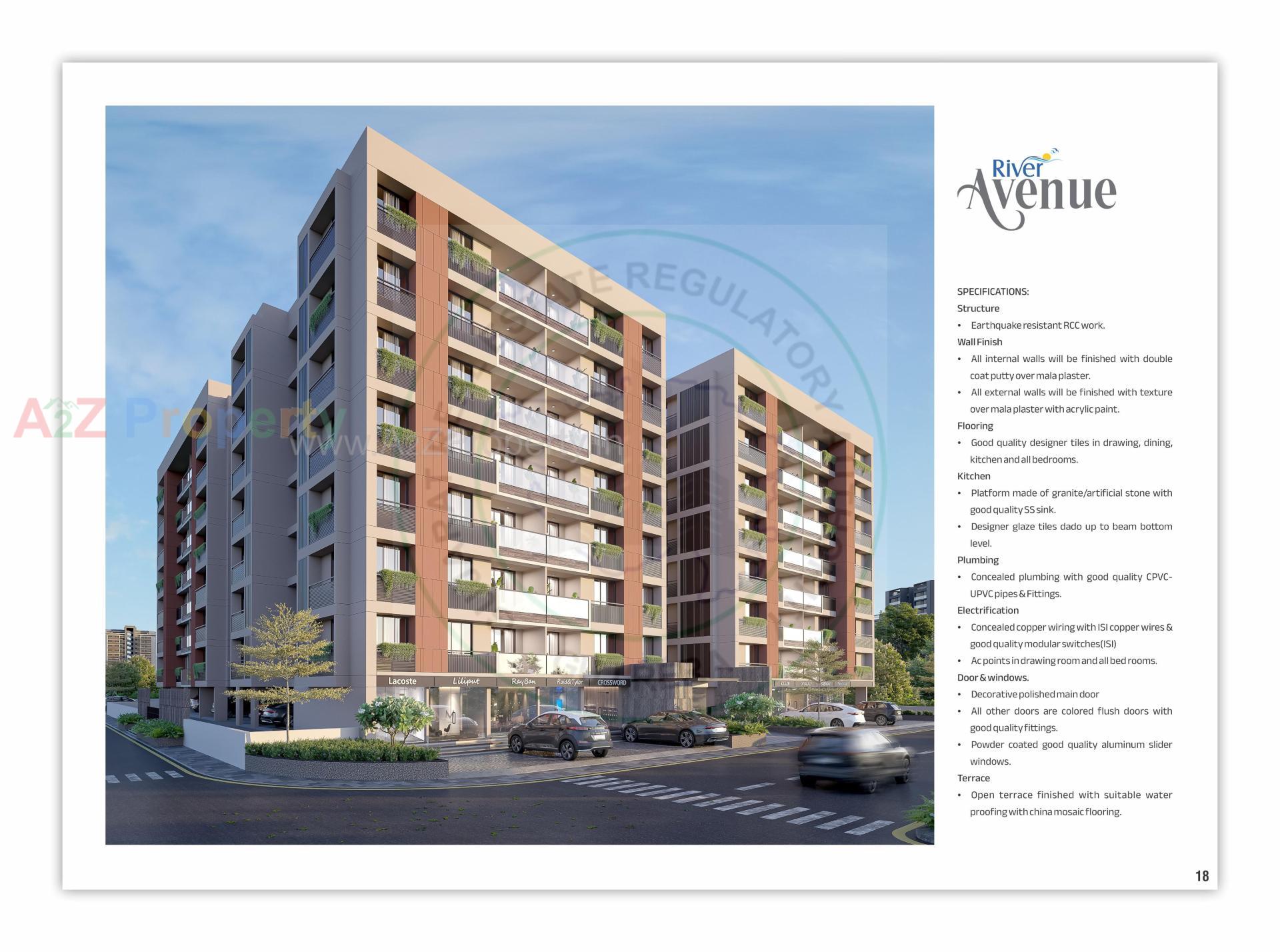 3D Elevation of real estate project River Avenue located at Pethapur, Gandhinagar, Gujarat