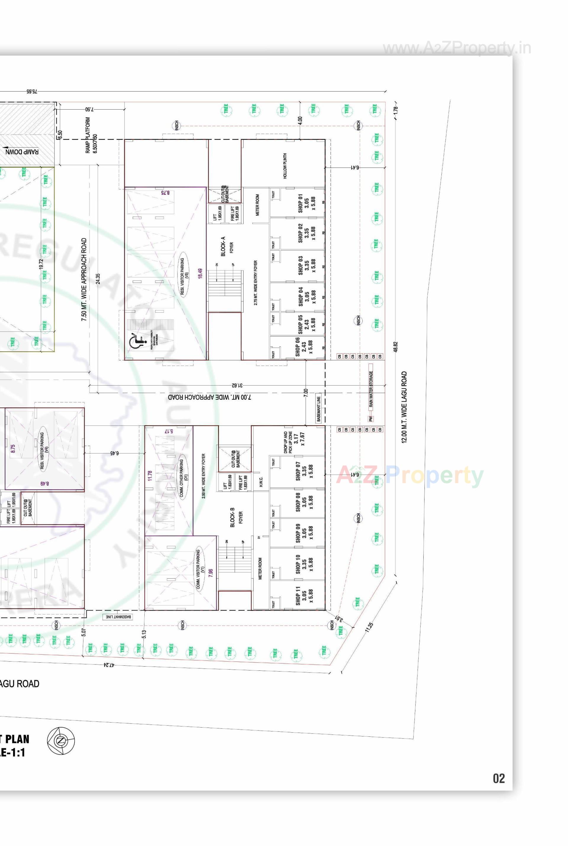 Layout of real estate project River Avenue located at Pethapur, Gandhinagar, Gujarat