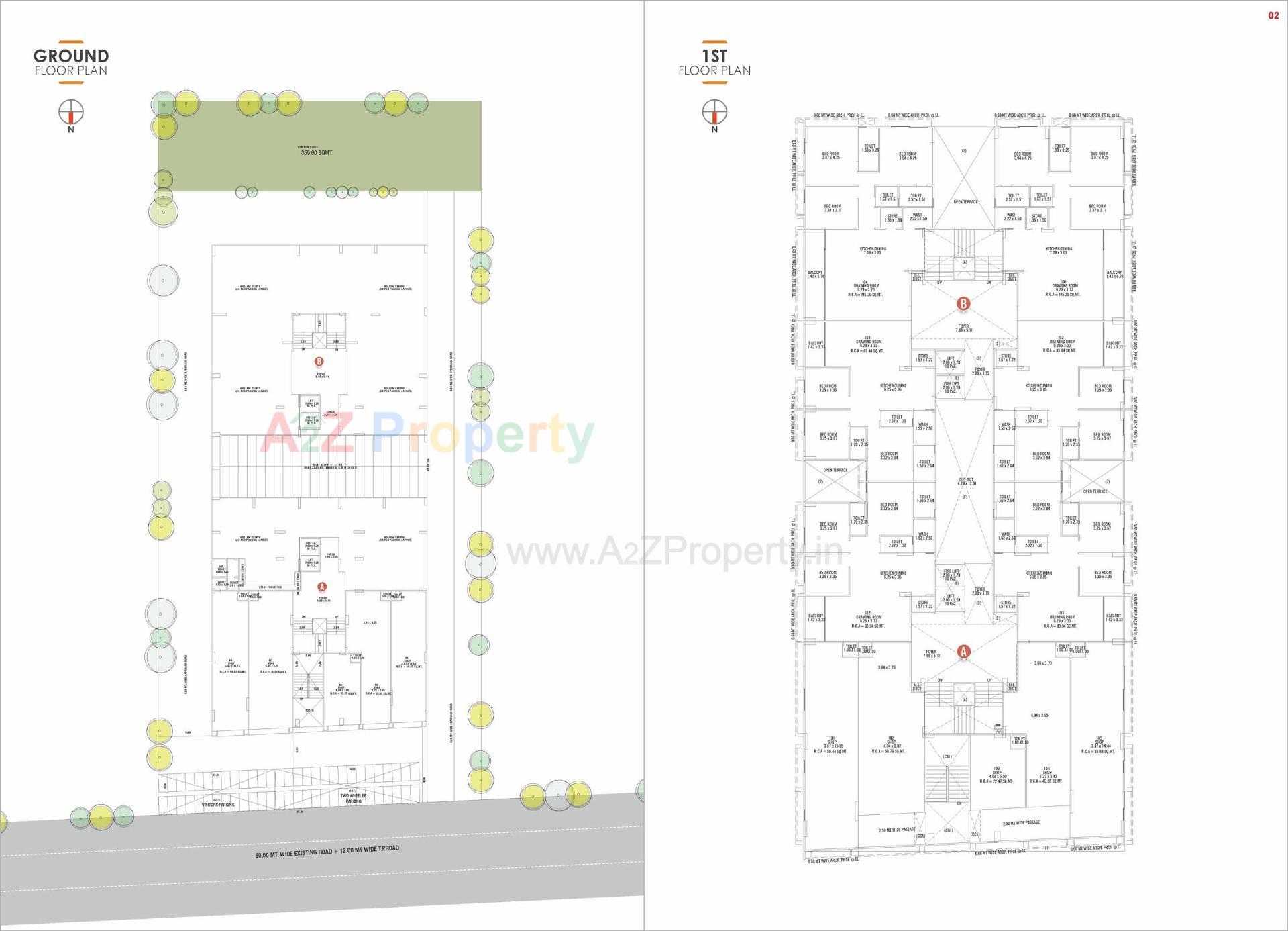 Layout of real estate project Riverside 90 located at Kudasan, Gandhinagar, Gujarat