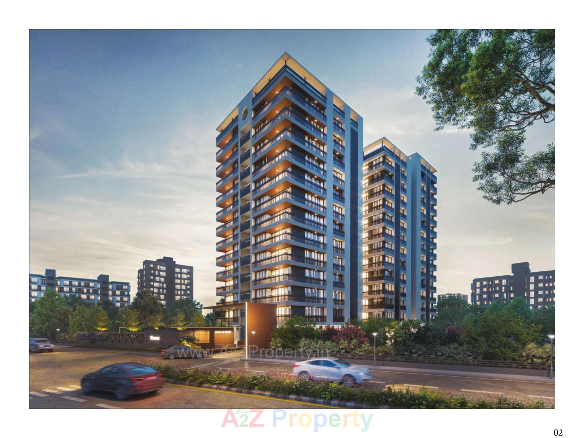 3D Elevation of real estate project Rosevill Regius located at Sargasan, Gandhinagar, Gujarat