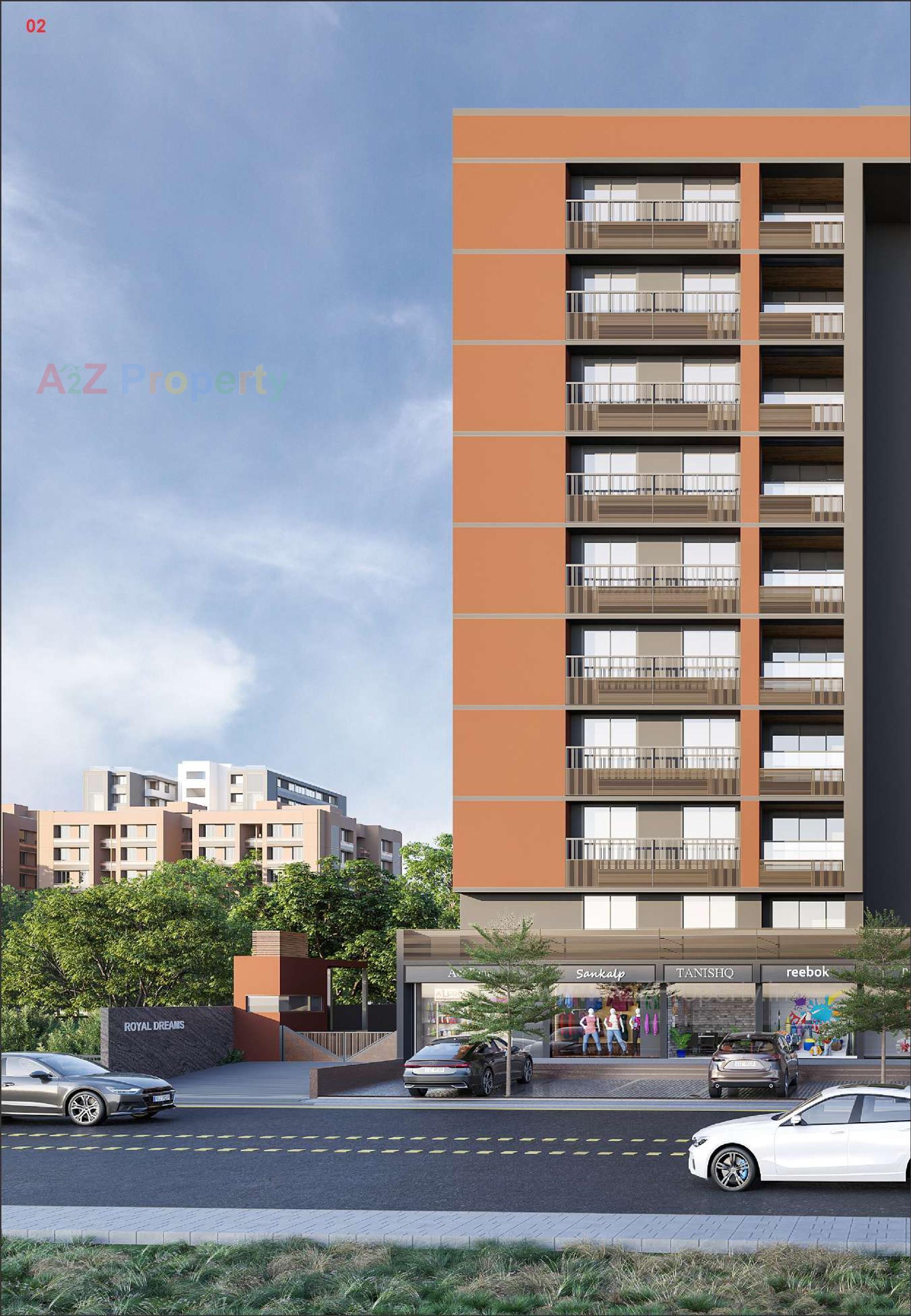 3D Elevation of real estate project Royal Dreams located at Khoraj, Gandhinagar, Gujarat