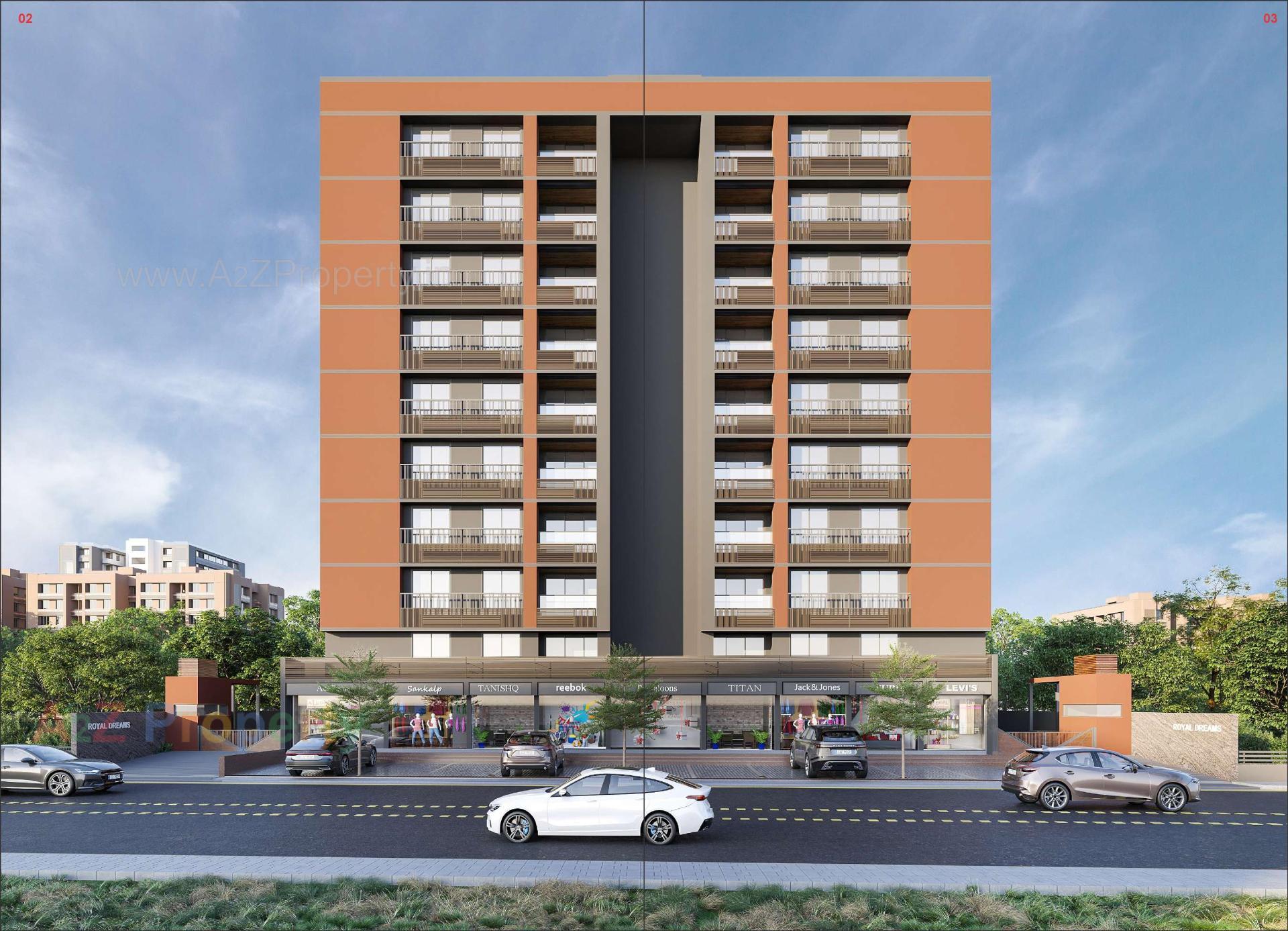 3D Elevation of real estate project Royal Dreams located at Khoraj, Gandhinagar, Gujarat