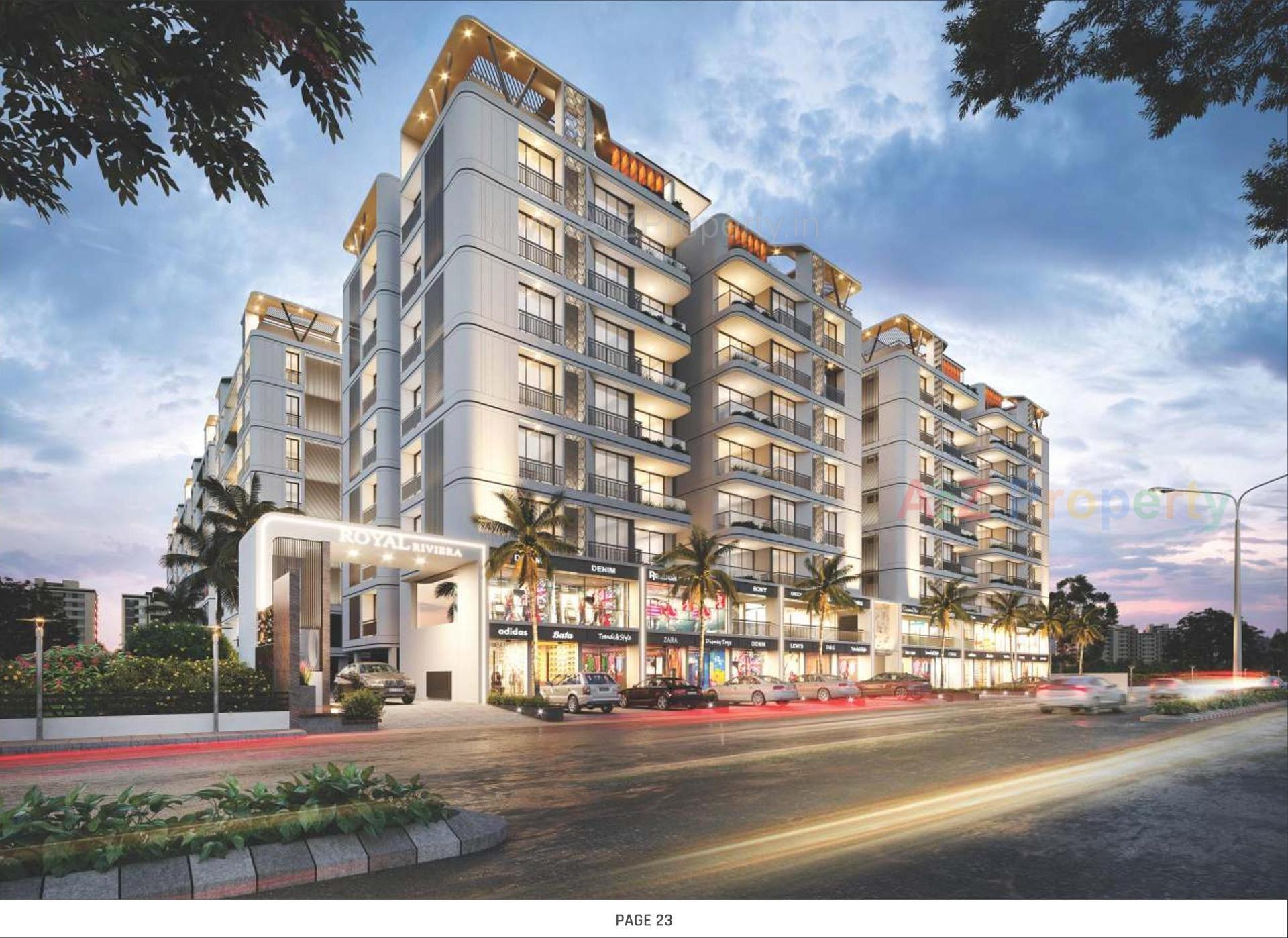 3D Elevation of real estate project Royal Riviera located at Randesan, Gandhinagar, Gujarat