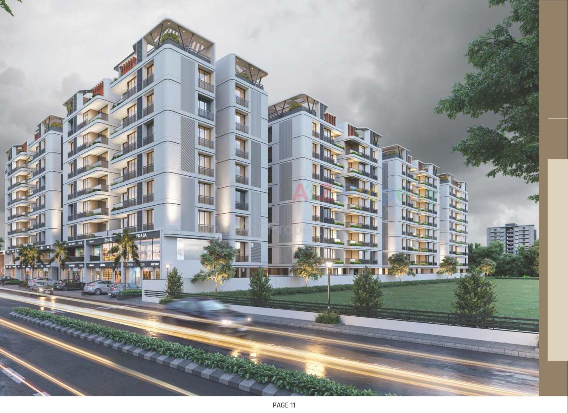 3D Elevation of real estate project Royal Riviera located at Randesan, Gandhinagar, Gujarat