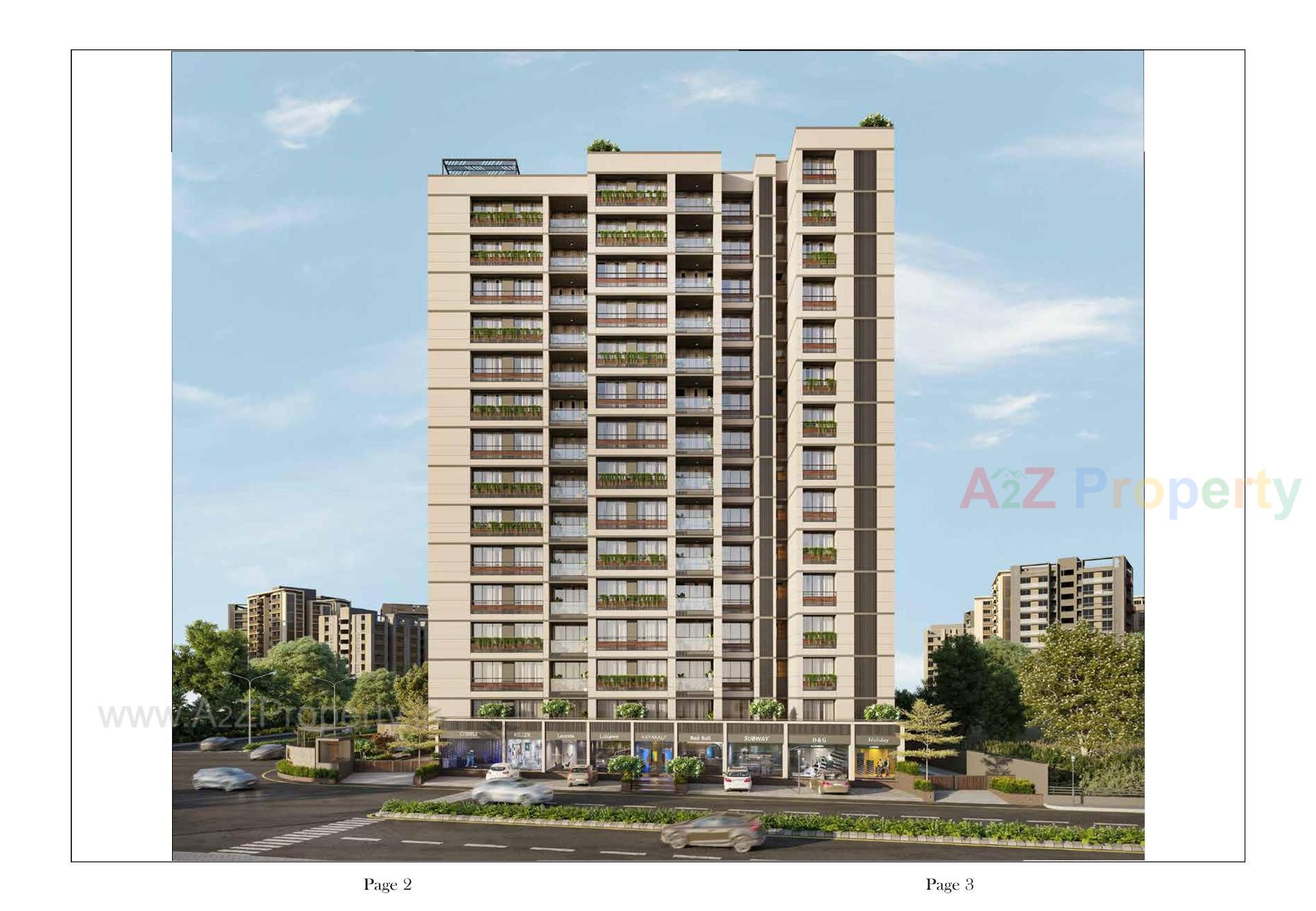 3D Elevation of real estate project Rudra Heights located at Zundal, Gandhinagar, Gujarat