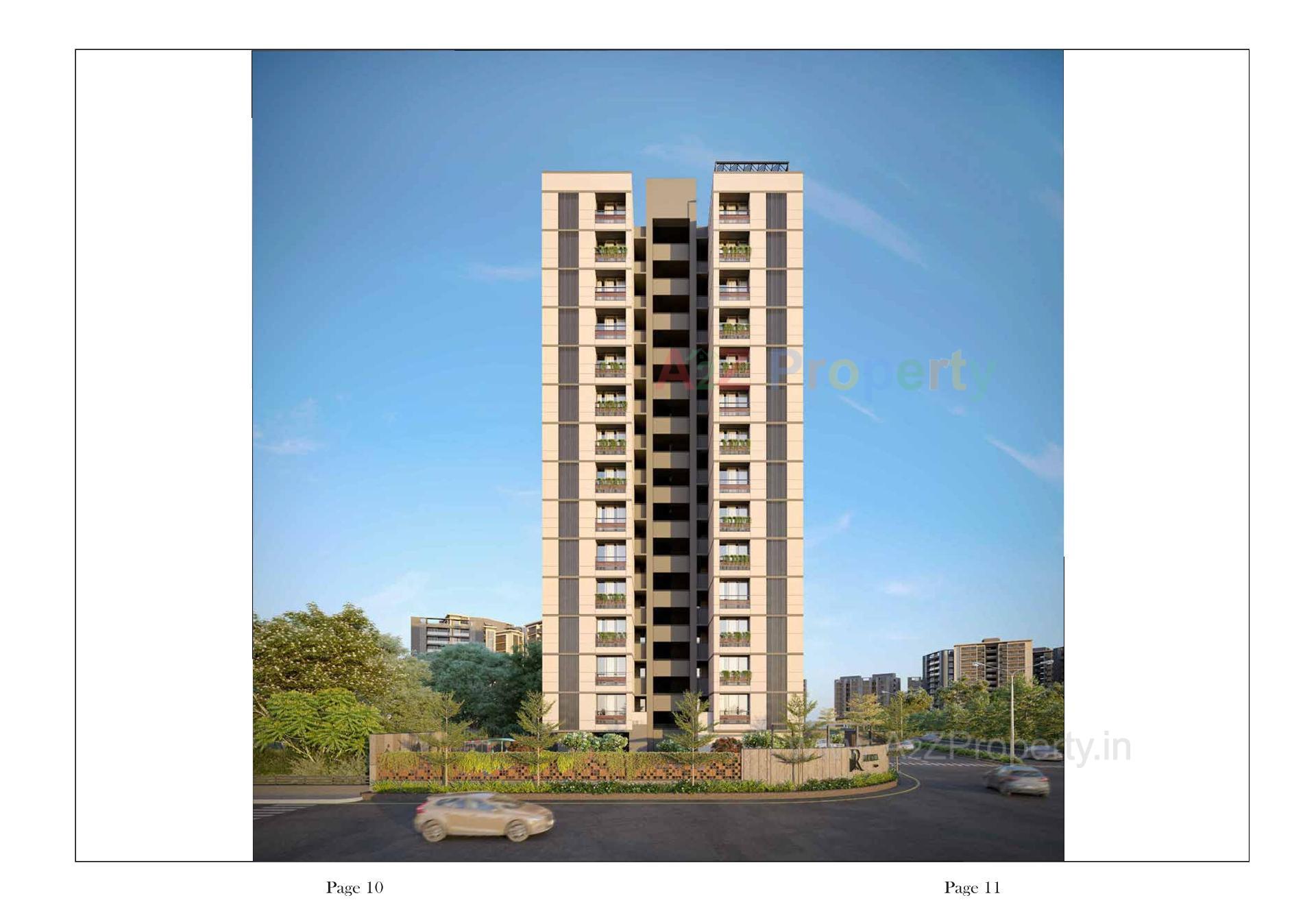 3D Elevation of real estate project Rudra Heights located at Zundal, Gandhinagar, Gujarat