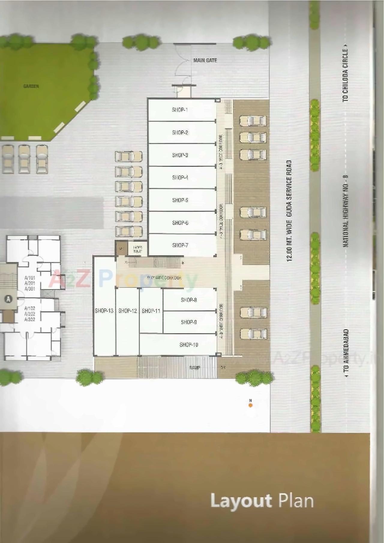 Layout of real estate project Rudra Prayag Avenue located at Chiloda, Gandhinagar, Gujarat