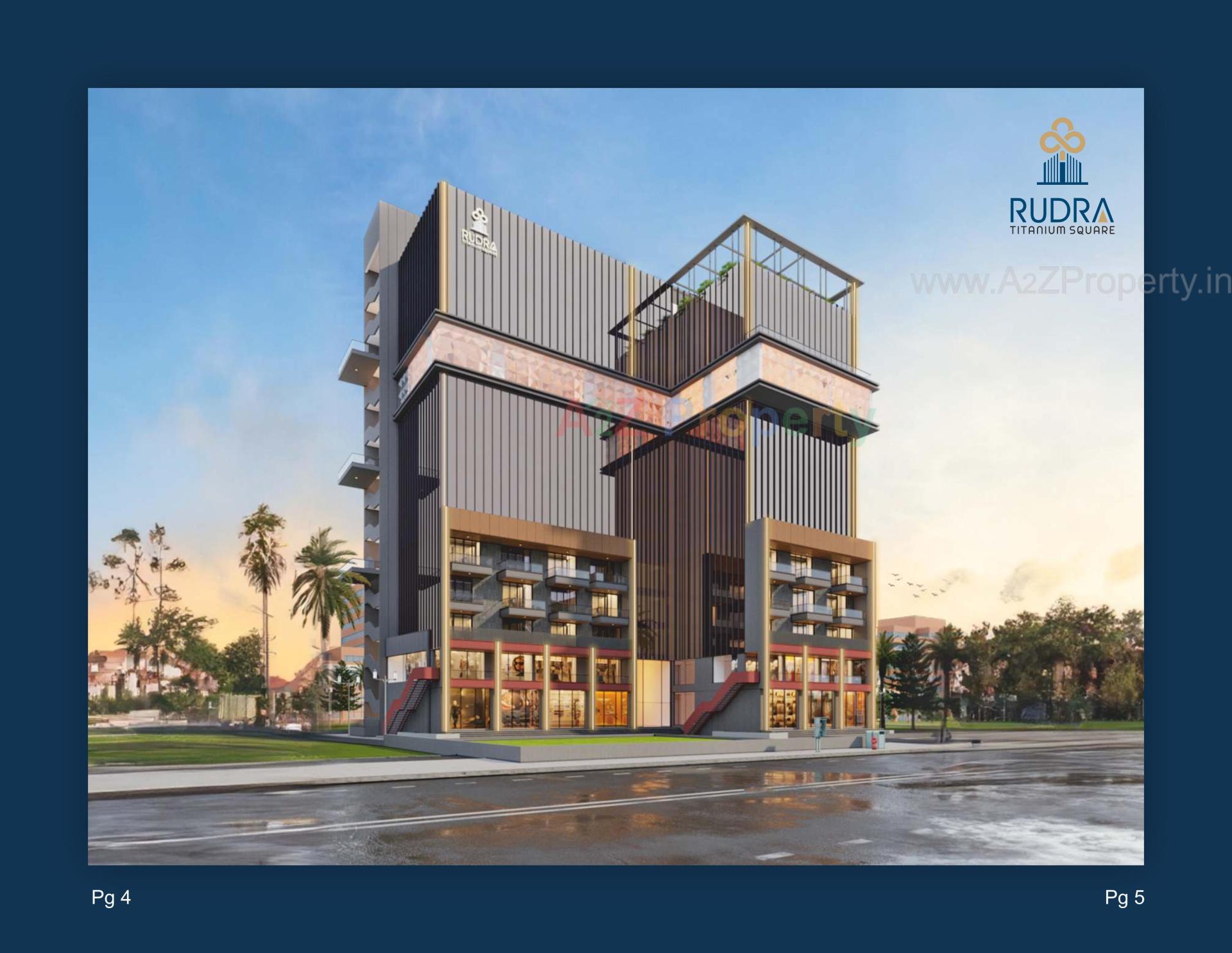 3D Elevation of real estate project Rudra Titanium Square located at Pethapur, Gandhinagar, Gujarat