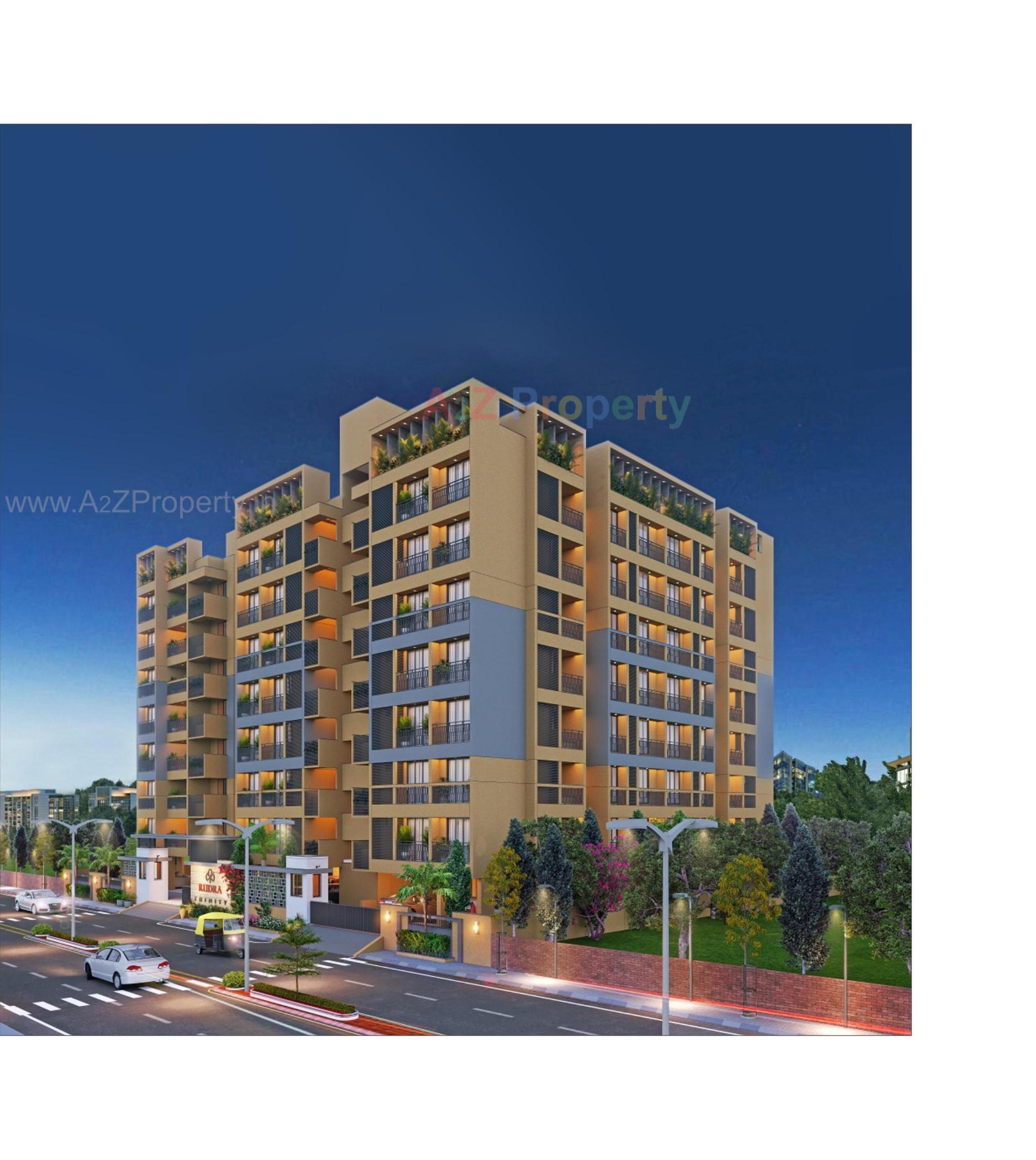 3D Elevation of real estate project Rudra Trinity located at Pethapur, Gandhinagar, Gujarat