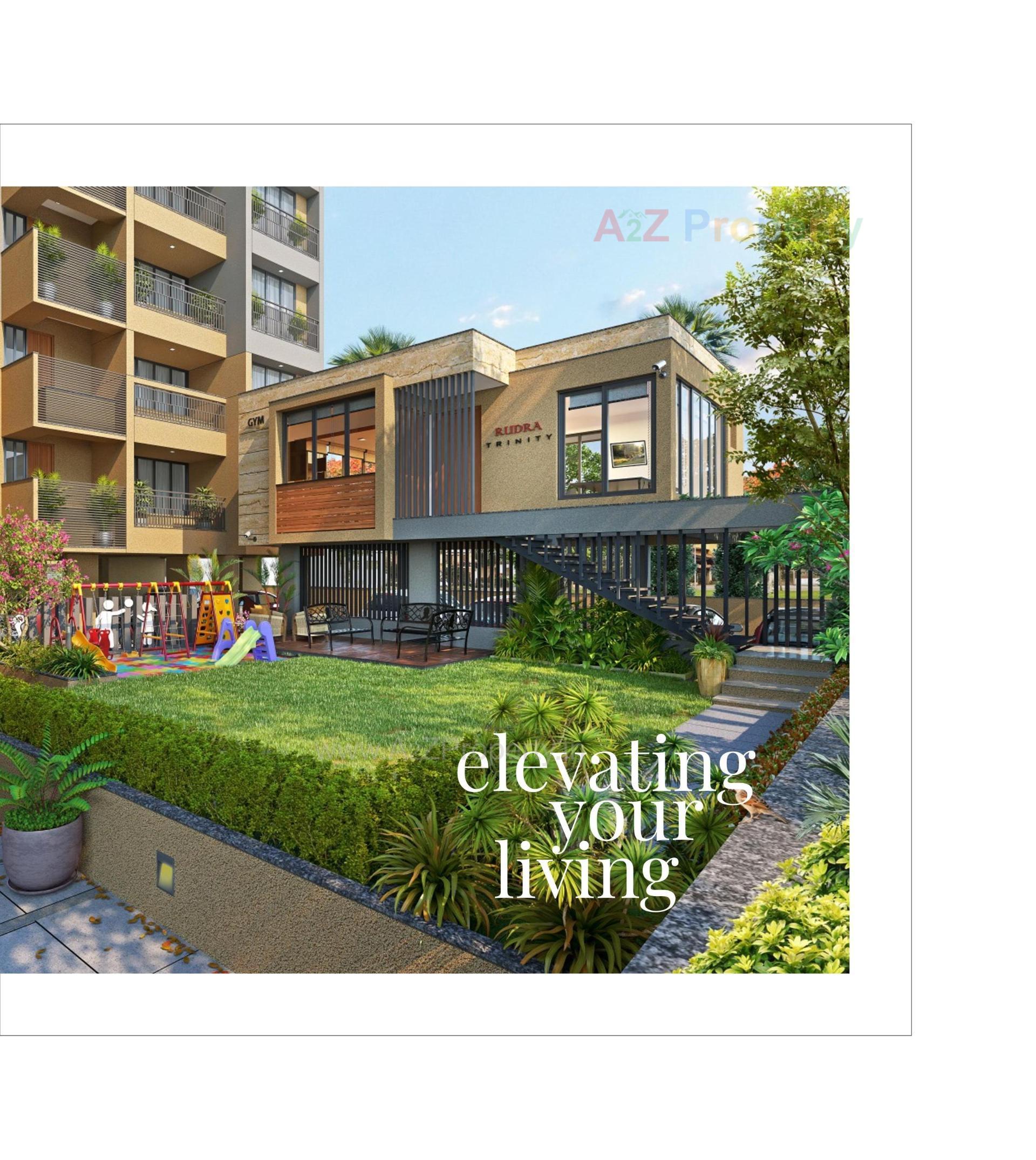 3D Elevation of real estate project Rudra Trinity located at Pethapur, Gandhinagar, Gujarat