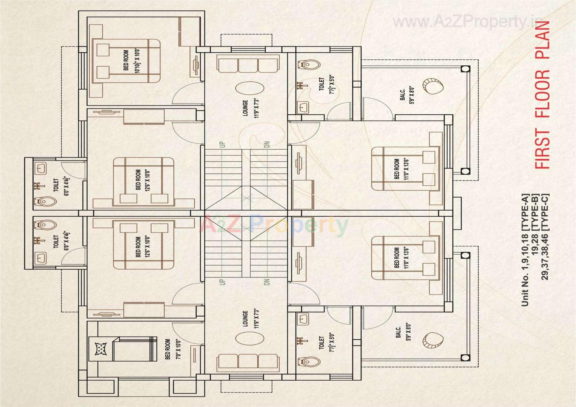 Layout of real estate project Rudra Villa located at Kalol, Gandhinagar, Gujarat