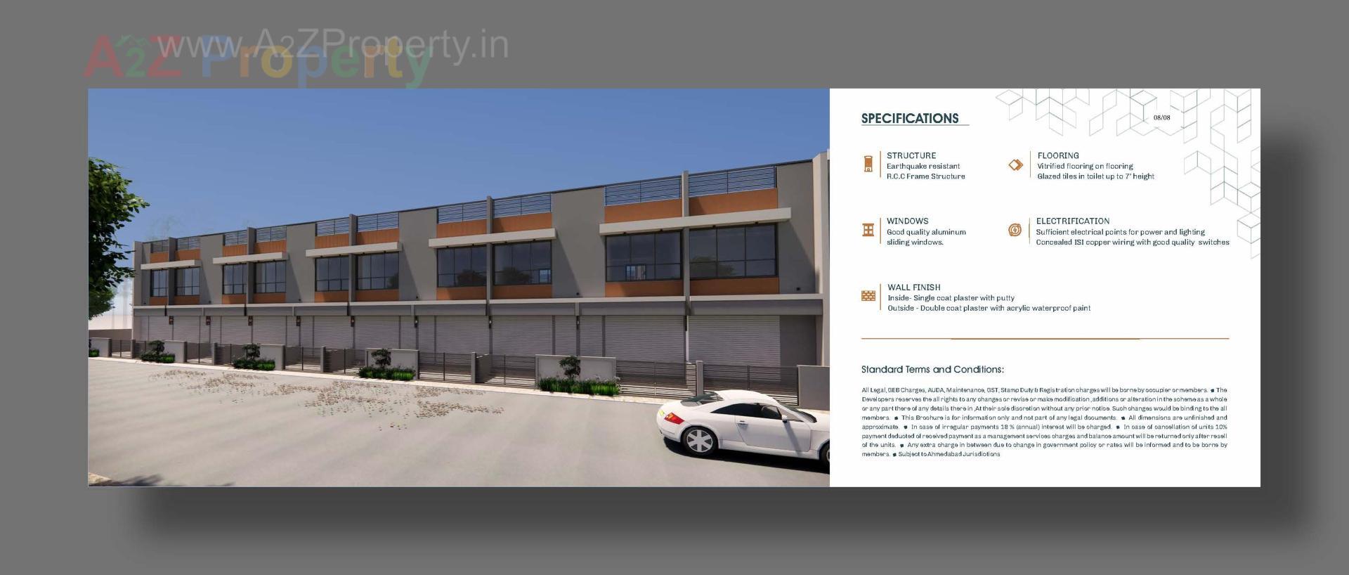 3D Elevation of real estate project Rudraksh Business Hub located at Vadsar, Gandhinagar, Gujarat