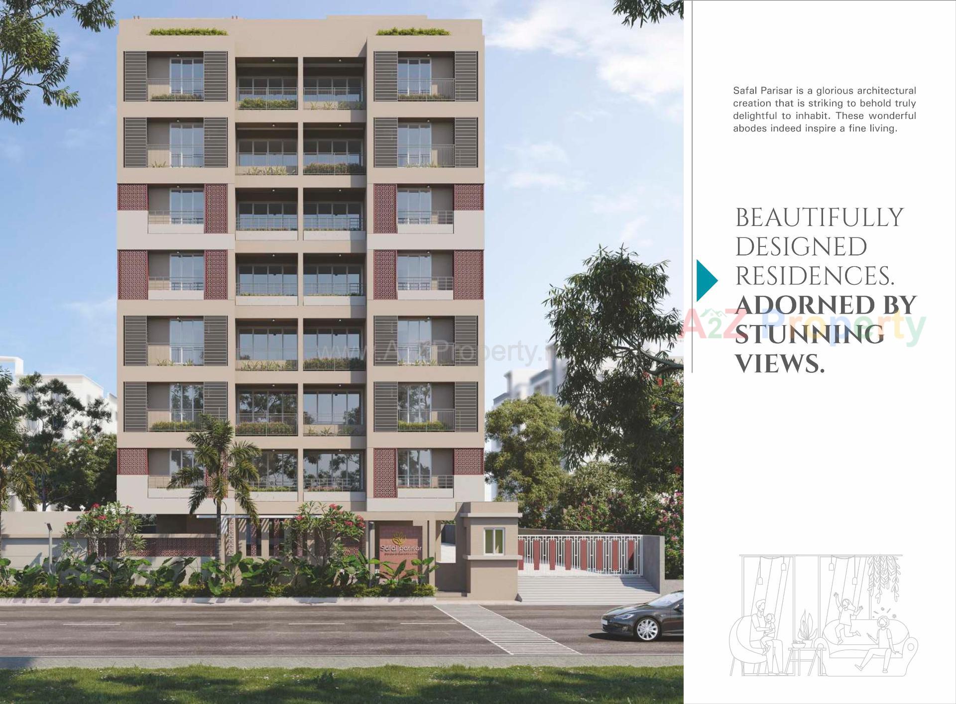 3D Elevation of real estate project Safal Parisar located at Vavol, Gandhinagar, Gujarat