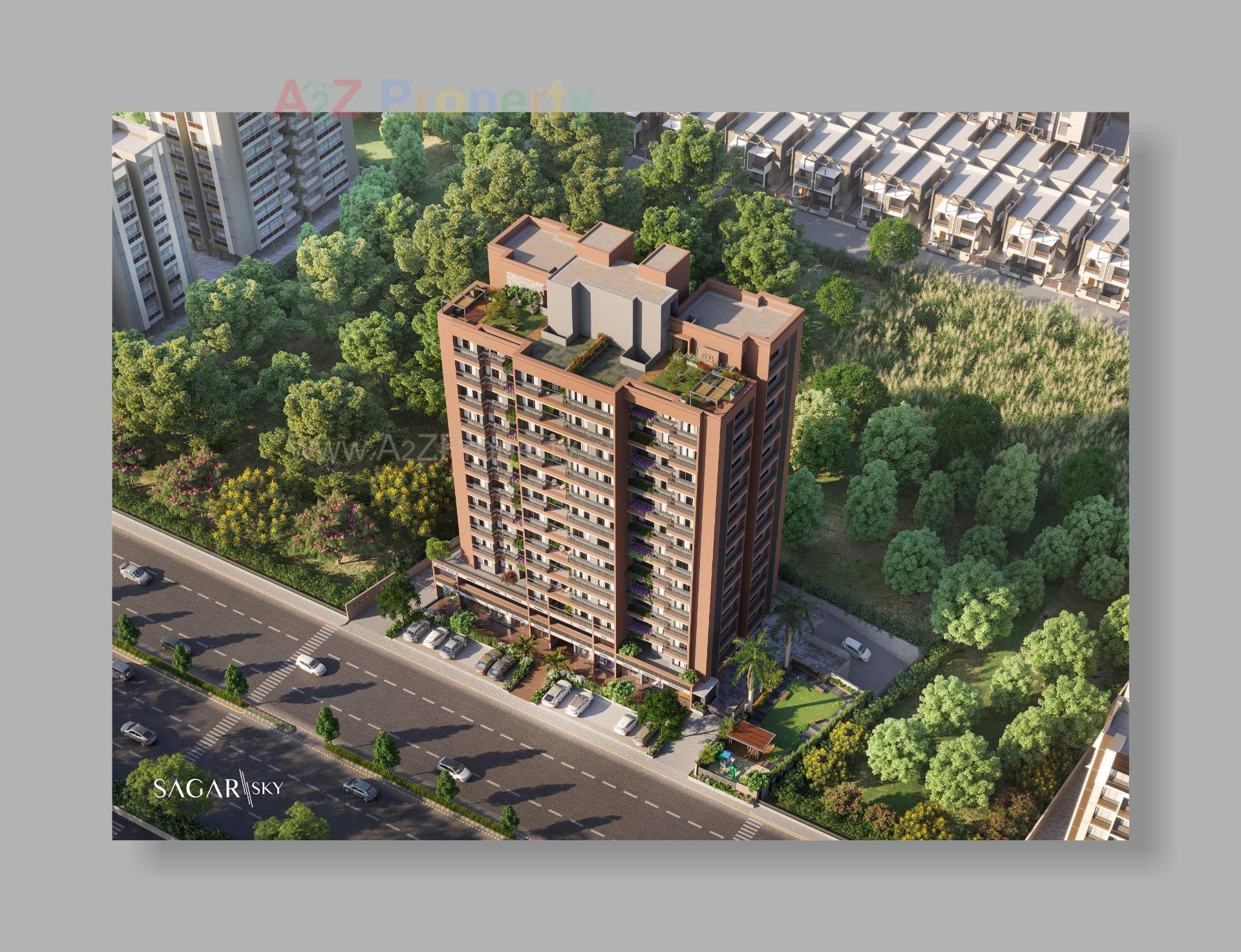 3D Elevation of real estate project Sagar Sky located at Gandhinagar, Gandhinagar, Gujarat