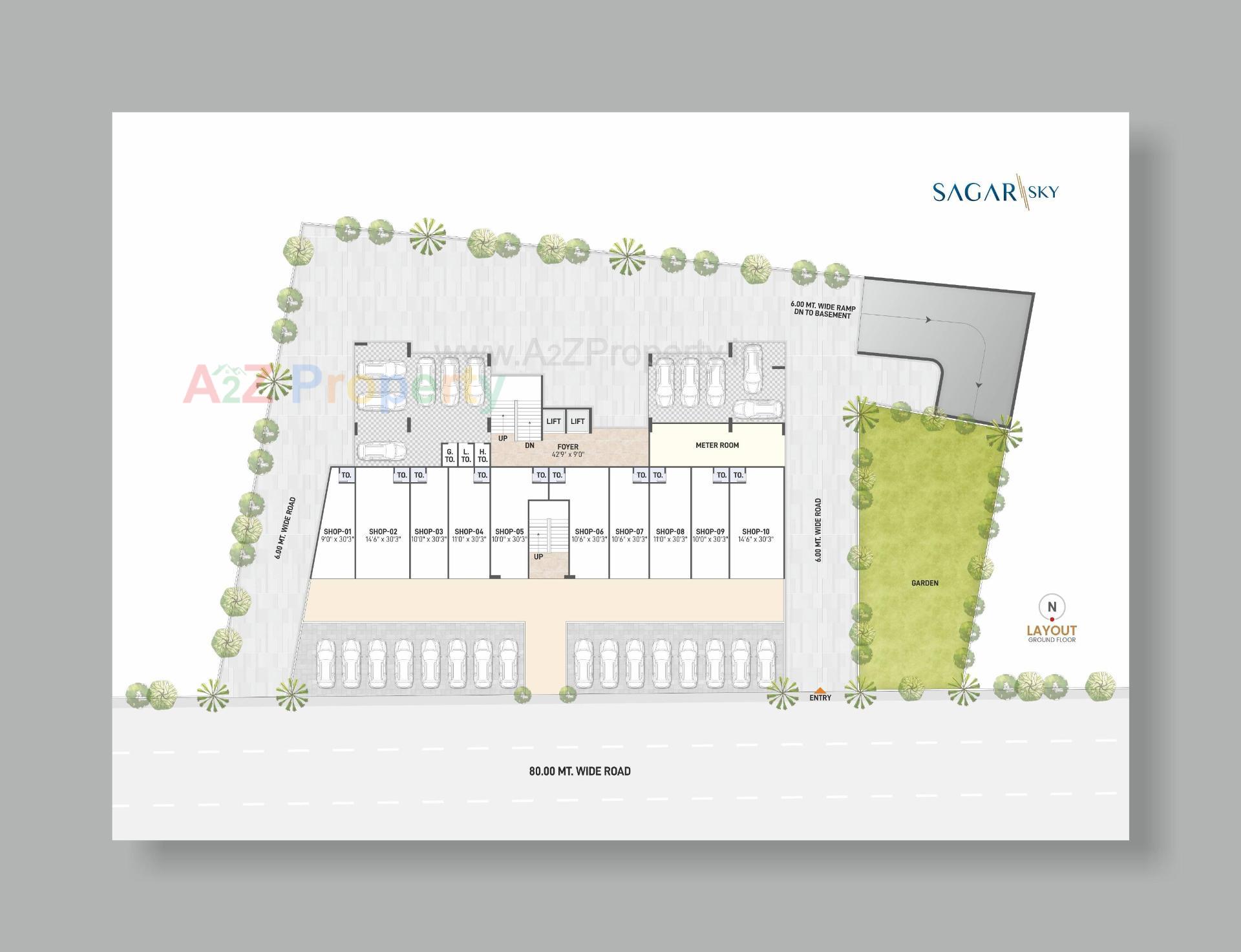 Layout of real estate project Sagar Sky located at Gandhinagar, Gandhinagar, Gujarat