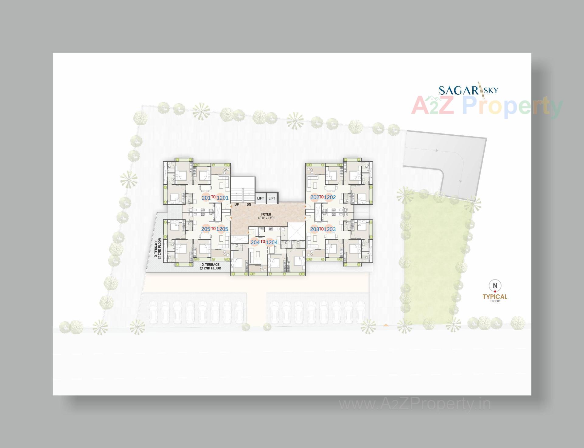 Layout of real estate project Sagar Sky located at Gandhinagar, Gandhinagar, Gujarat